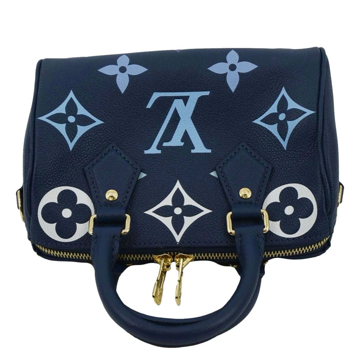 LOUIS VUITTON Speedy 20 Bandouliere Empreinte Monogram Shoulder Bag Degrade Blue - Image 4