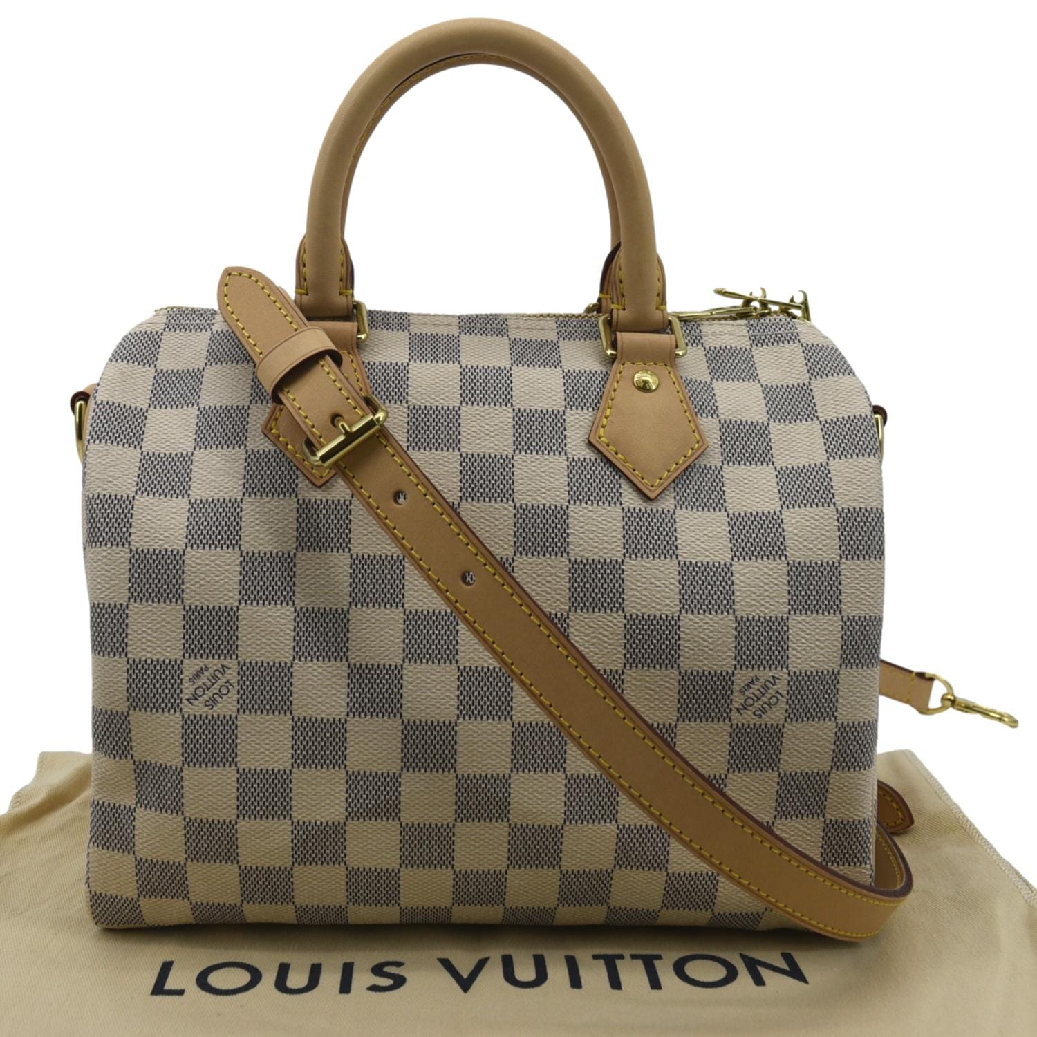 LOUIS VUITTON Speedy 25 Bandouliere Damier Azur Shoulder Bag White - Image 3