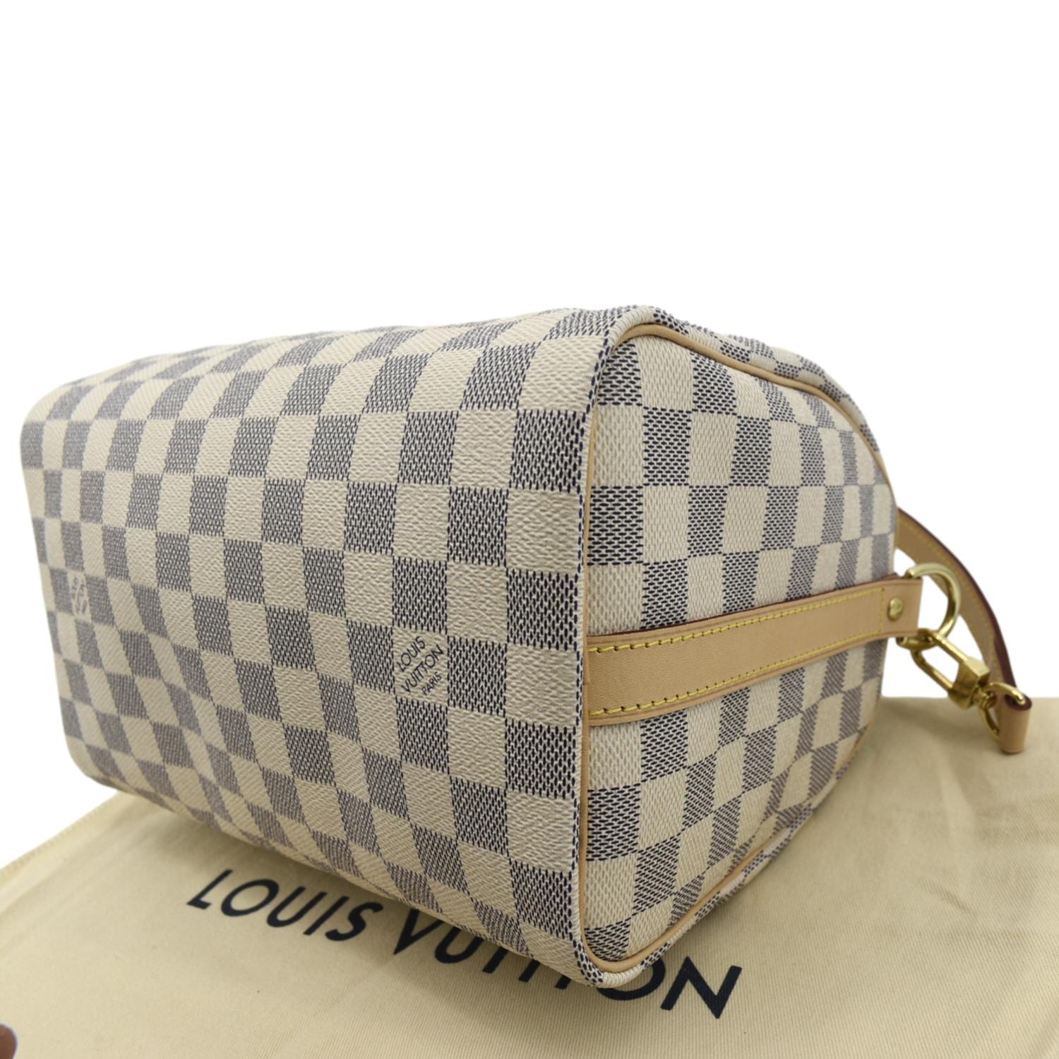 LOUIS VUITTON Speedy 25 Bandouliere Damier Azur Shoulder Bag White - Image 8