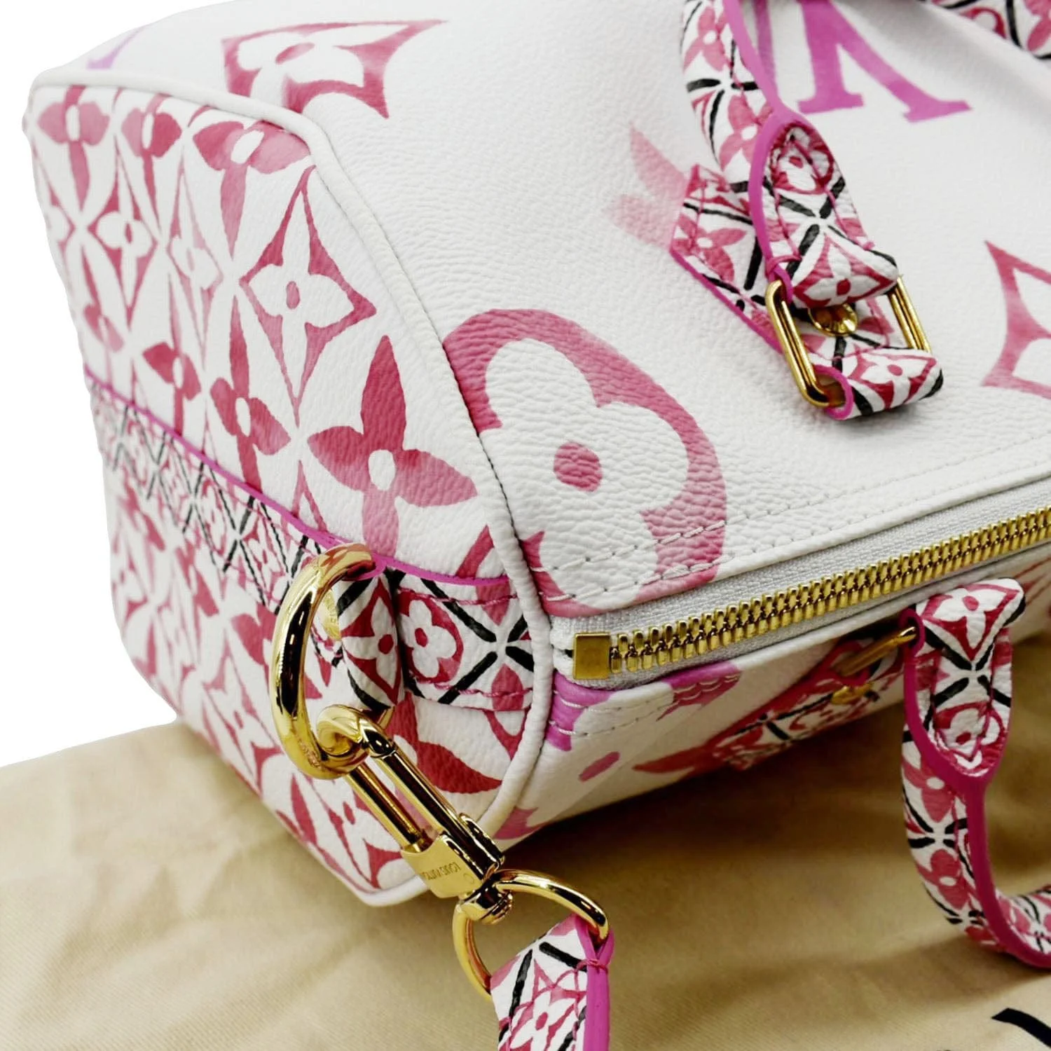 LOUIS VUITTON Speedy 25 Bandouliere Giant Monogram Canvas Shoulder Bag Pink - Image 5