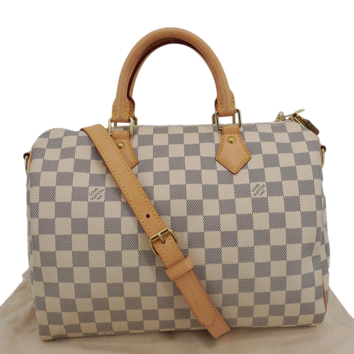 LOUIS VUITTON Speedy 30 Bandouliere Damier Azur Shoulder Bag White - Image 3