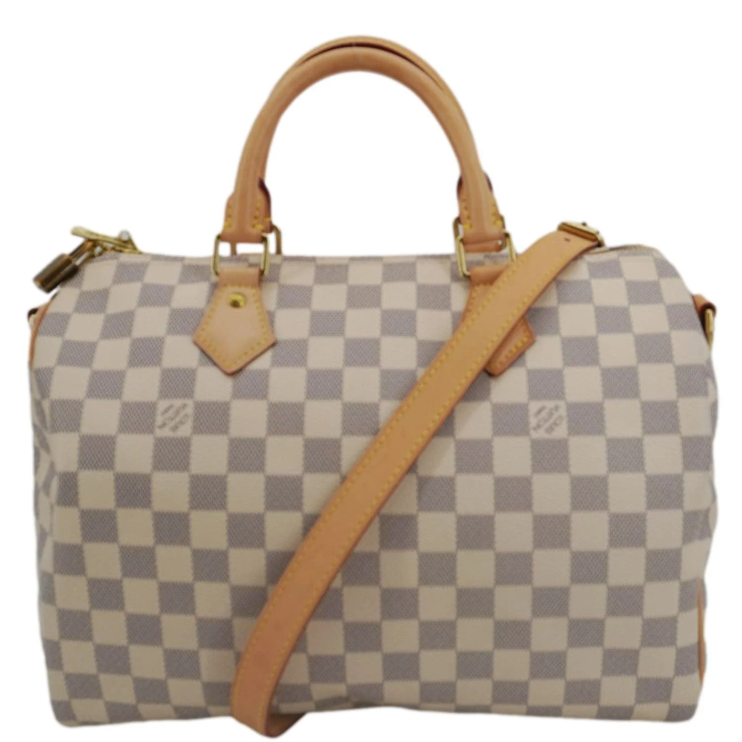 LOUIS VUITTON Speedy 30 Bandouliere Damier Azur Shoulder Bag White - Image 5