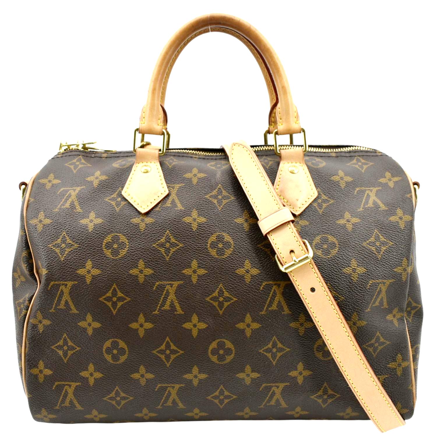 LOUIS VUITTON Speedy 30 Bandouliere Monogram Canvas Shoulder Bag Brown - Image 3