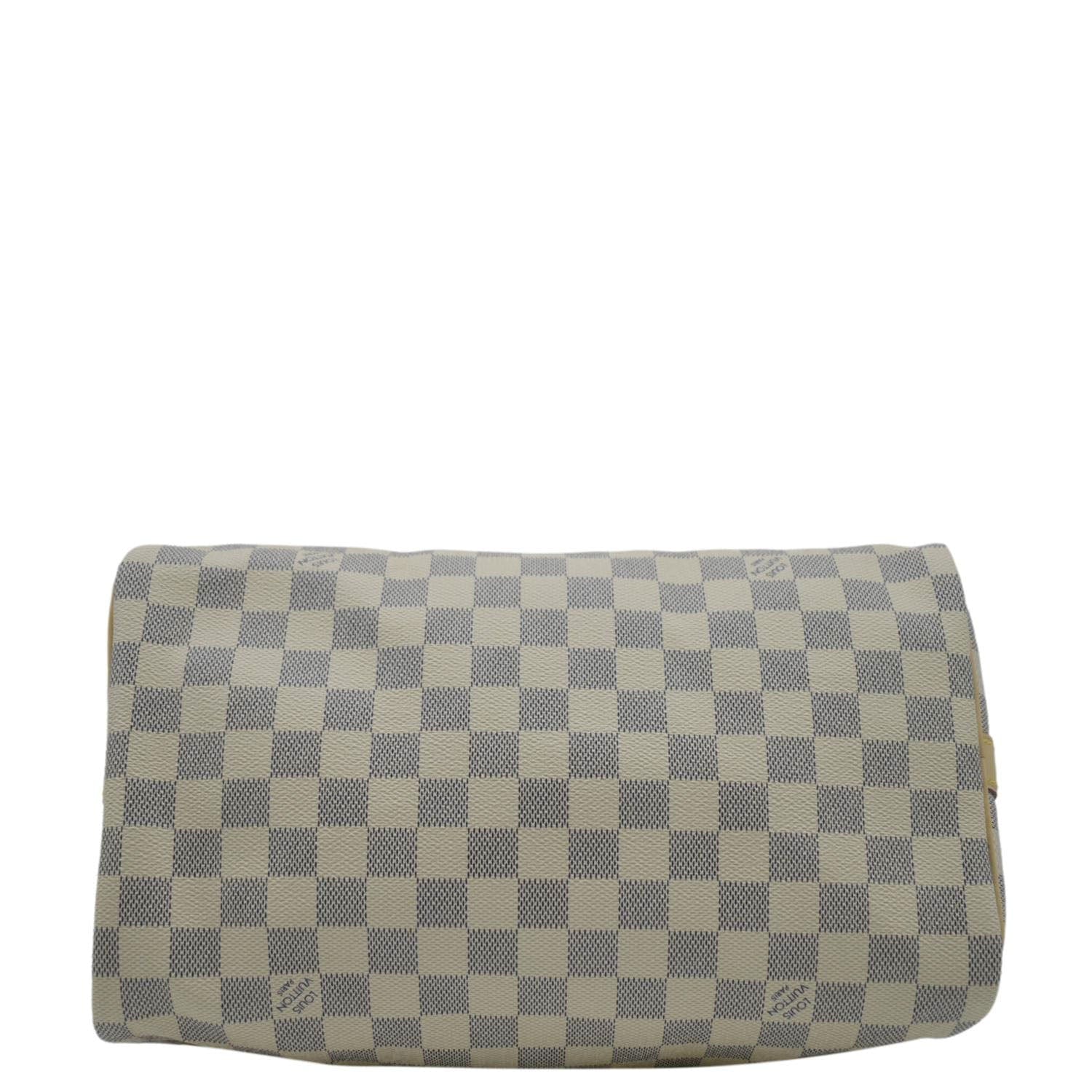 LOUIS VUITTON Speedy 30 Bandouliere Damier Azur Shoulder Bag White - Image 10
