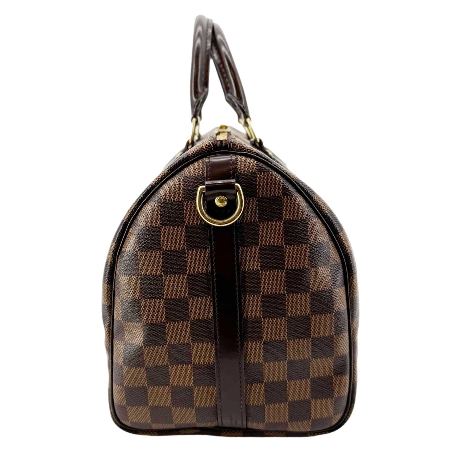 LOUIS VUITTON Speedy 30 Bandouliere Damier Ebene Shoulder Bag Brown - Image 12