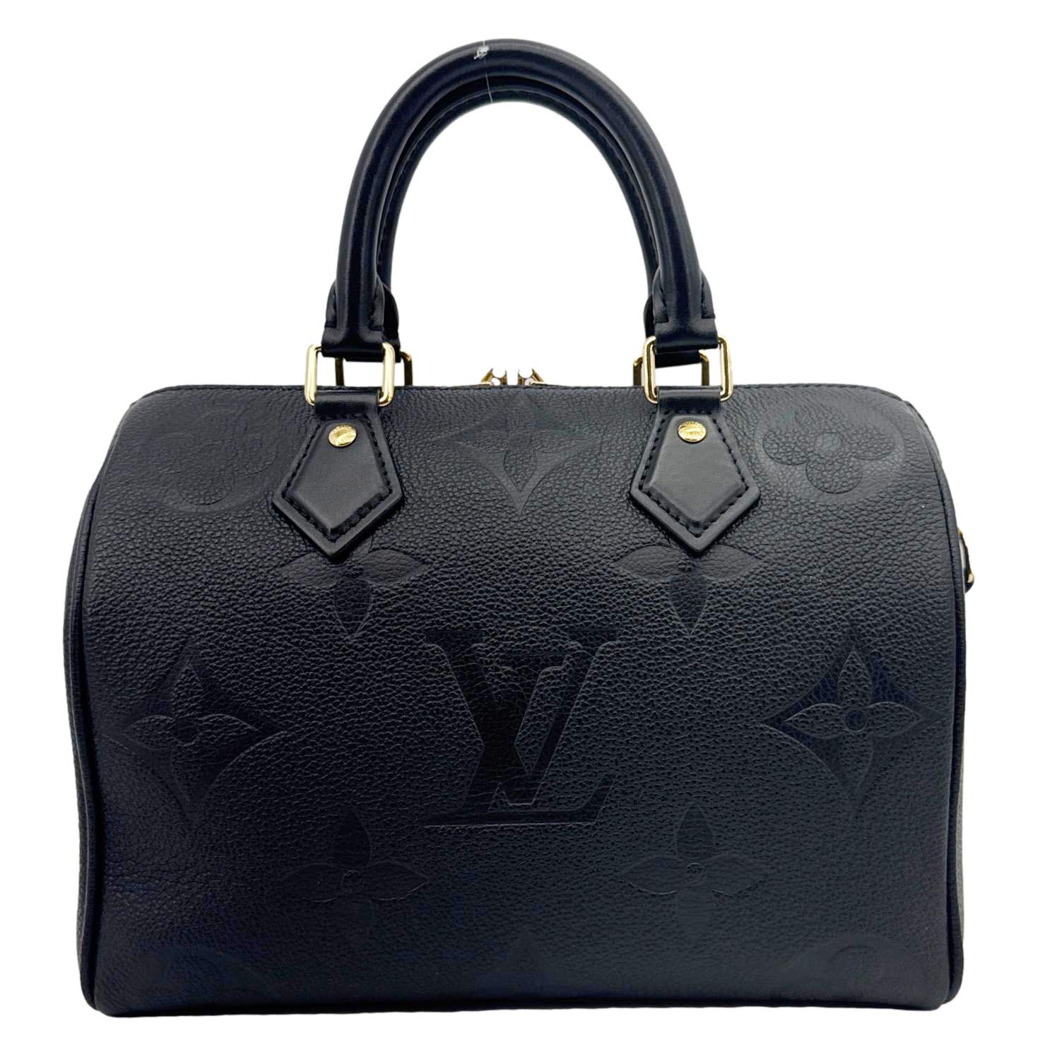 LOUIS VUITTON Speedy 25 Bandouliere Empreinte Leather Shoulder Bag Black - Image 4