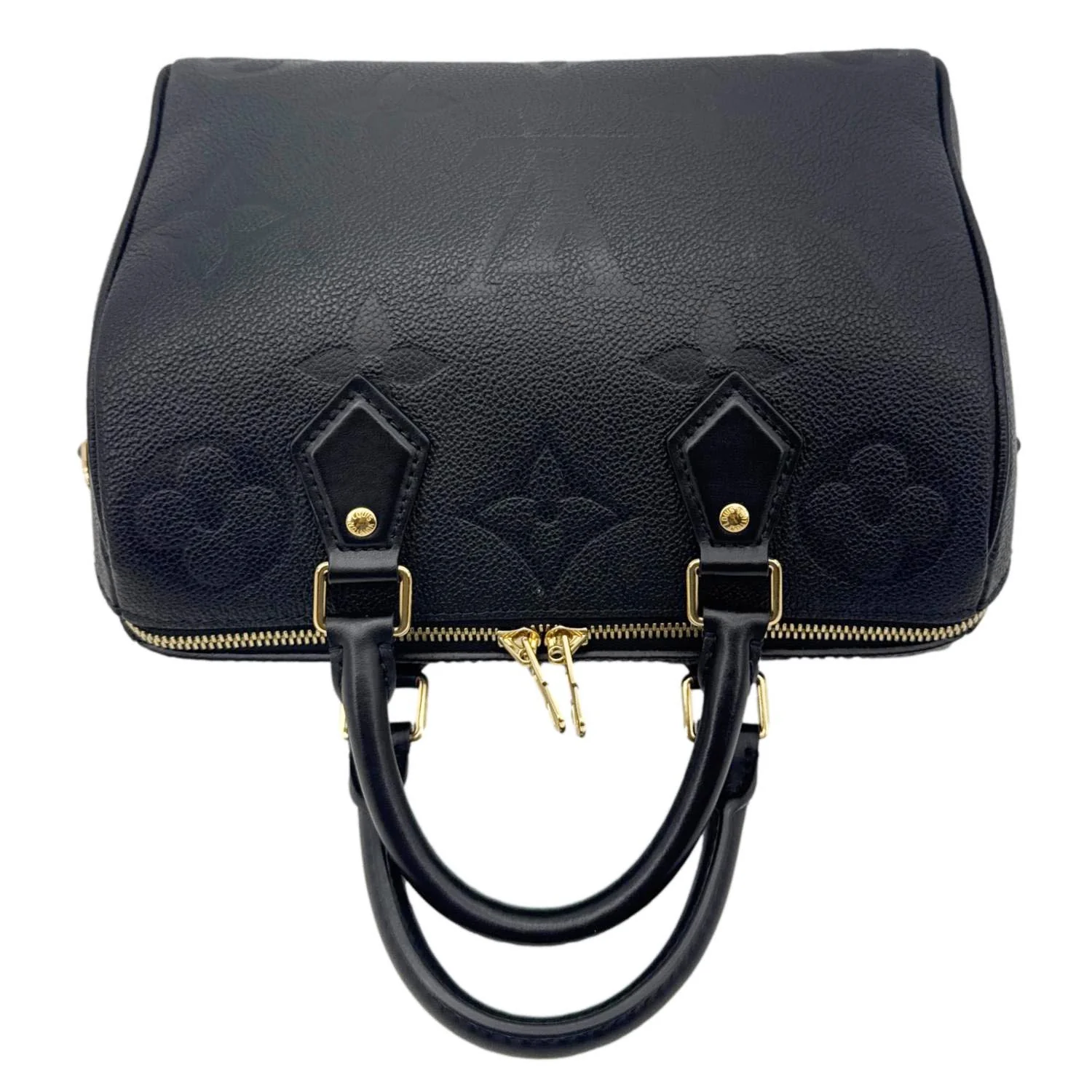 LOUIS VUITTON Speedy 25 Bandouliere Empreinte Leather Shoulder Bag Black - Image 6