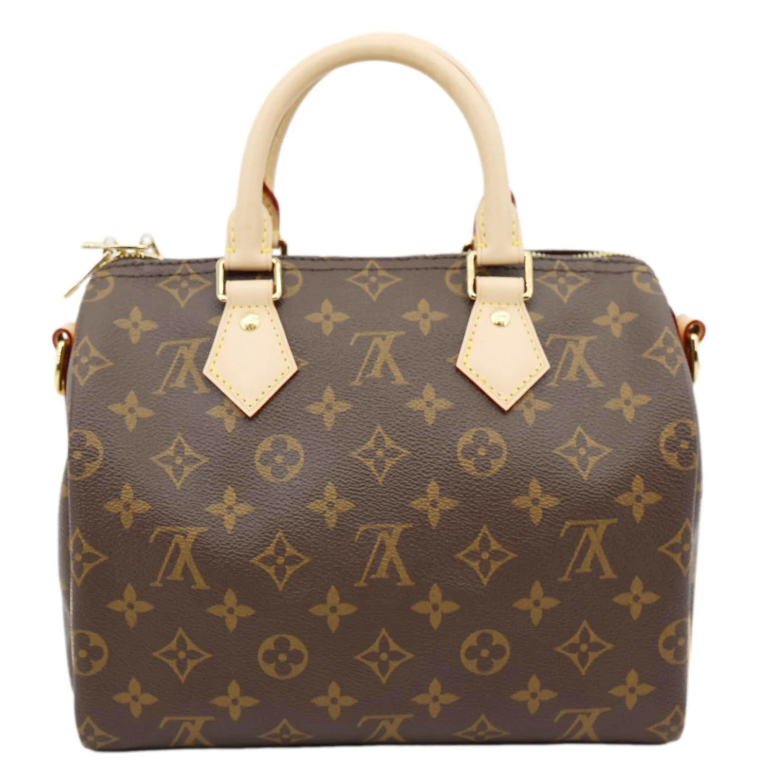 LOUIS VUITTON Speedy 25 Bandouliere Monogram Canvas Satchel Bag Brown - Image 4