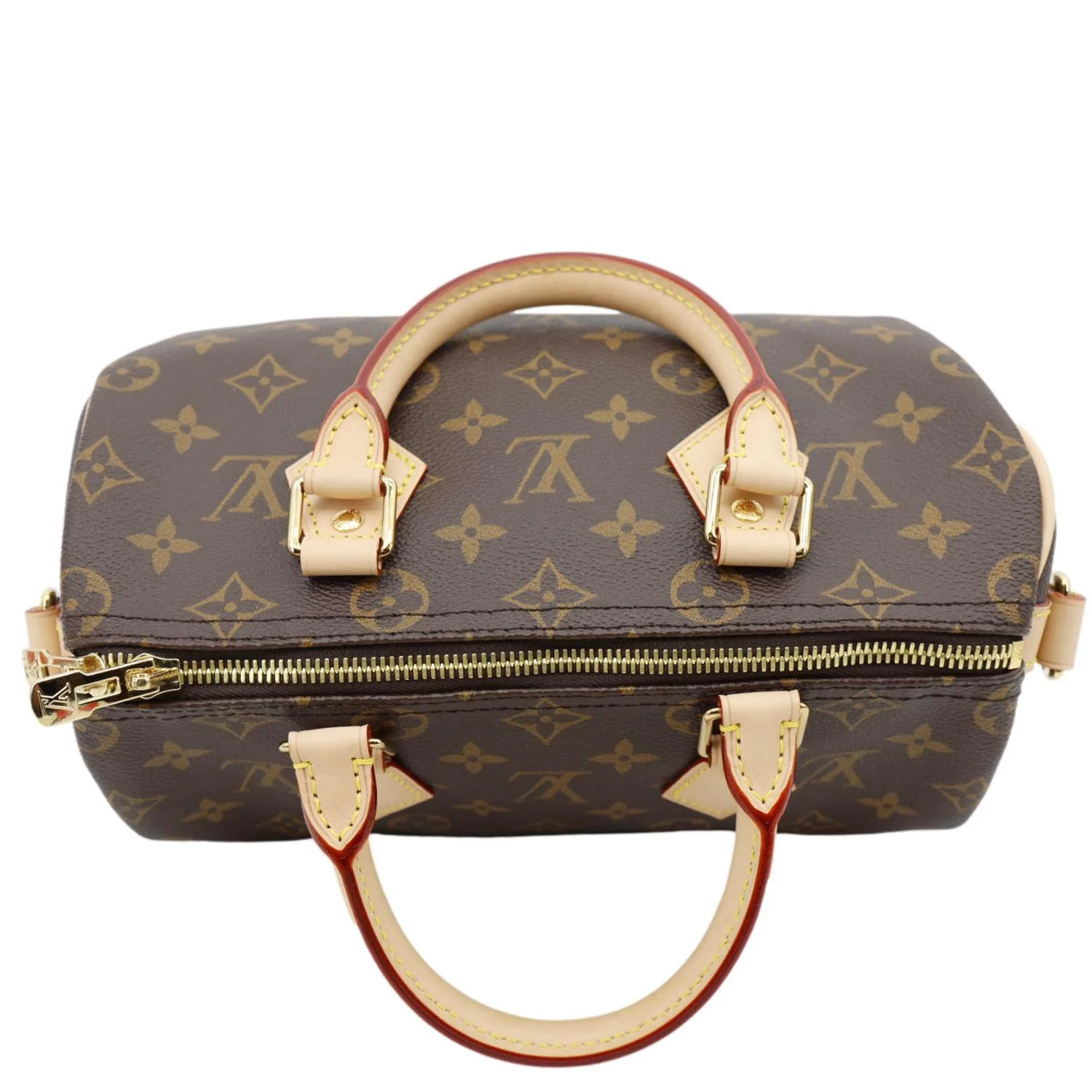 LOUIS VUITTON Speedy 25 Bandouliere Monogram Canvas Satchel Bag Brown - Image 5