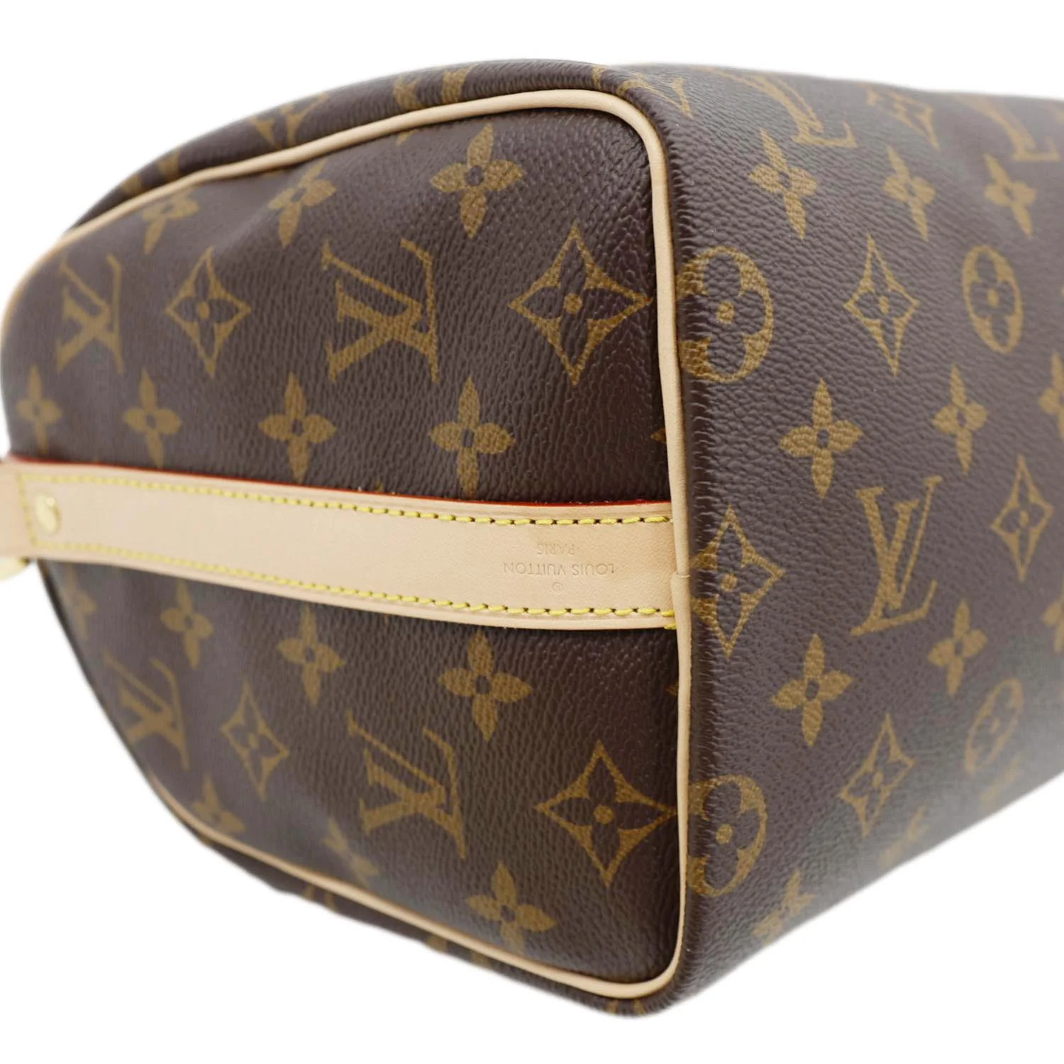 LOUIS VUITTON Speedy 25 Bandouliere Monogram Canvas Satchel Bag Brown - Image 9