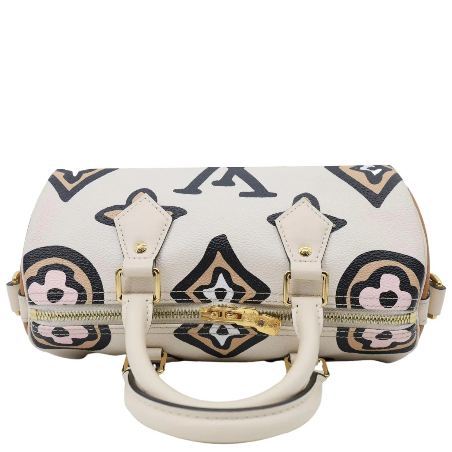 LOUIS VUITTON Speedy 25 Bandouliere Wild at Heart Monogram Canvas Shoulder Bag Creme - Image 5