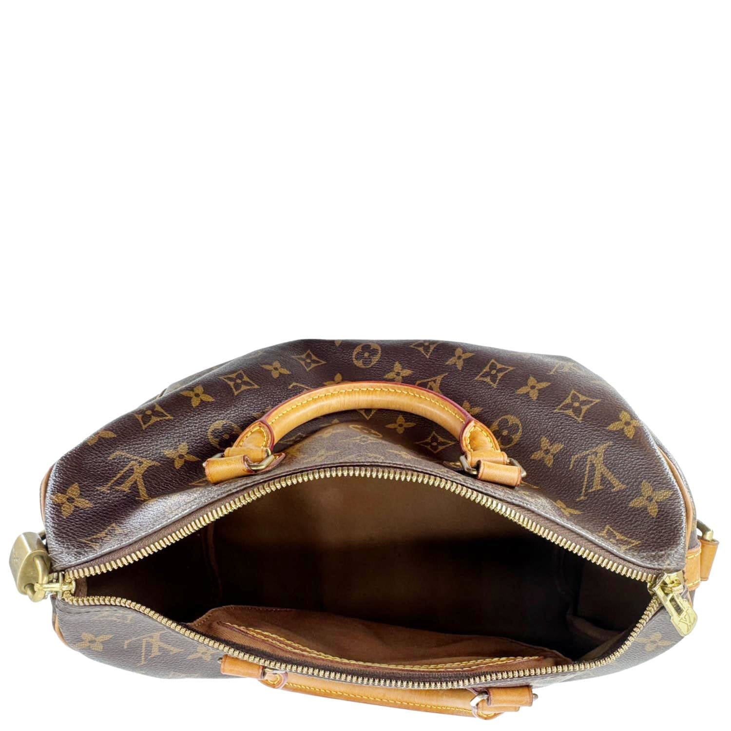 LOUIS VUITTON Speedy 30 Bandouliere Monogram Canvas Crossbody Bag Brown - Image 13