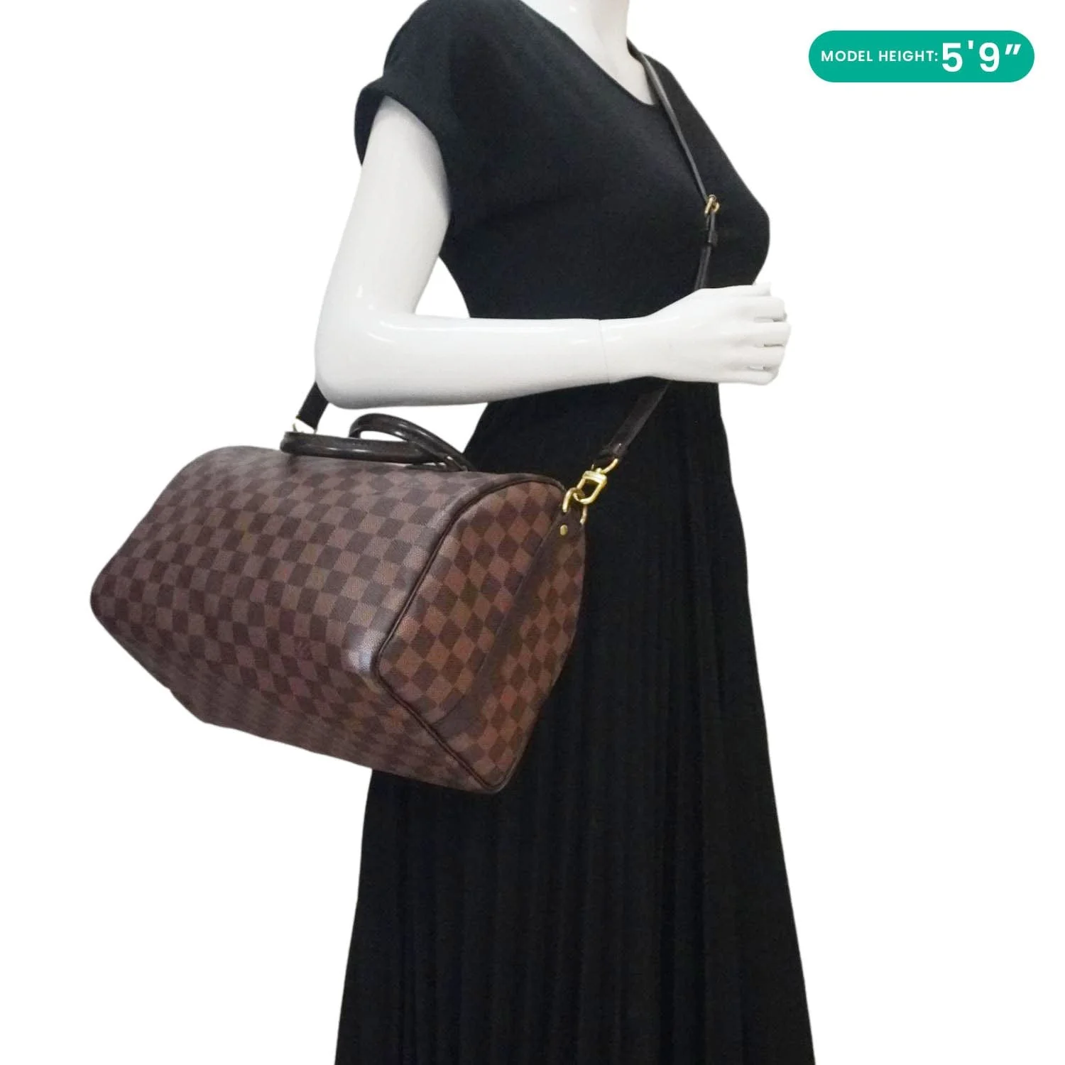 LOUIS VUITTON Speedy 30 Bandouliere Damier Ebene Shoulder Bag Brown - Image 2