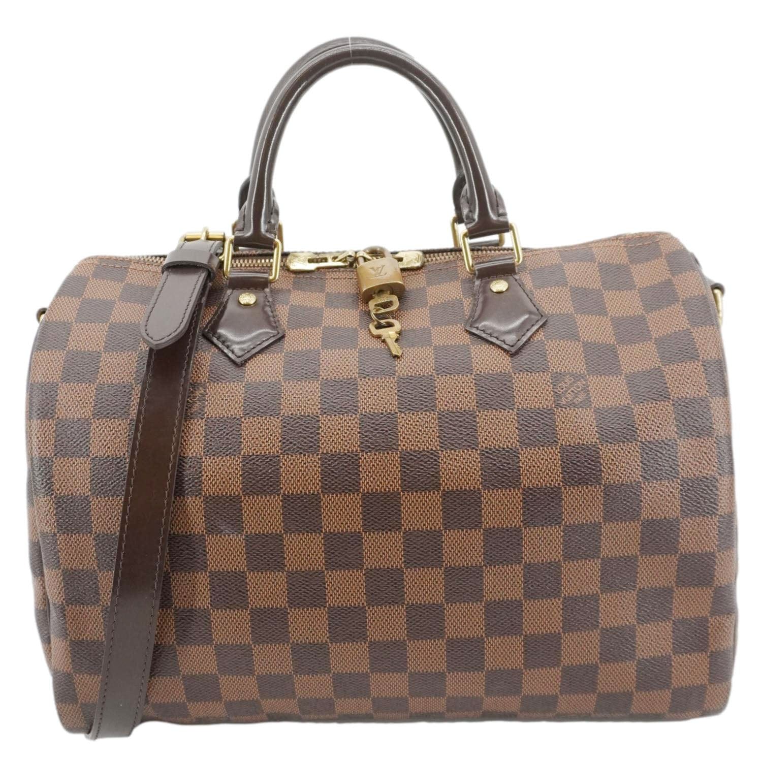 LOUIS VUITTON Speedy 30 Bandouliere Damier Ebene Shoulder Bag Brown - Image 4