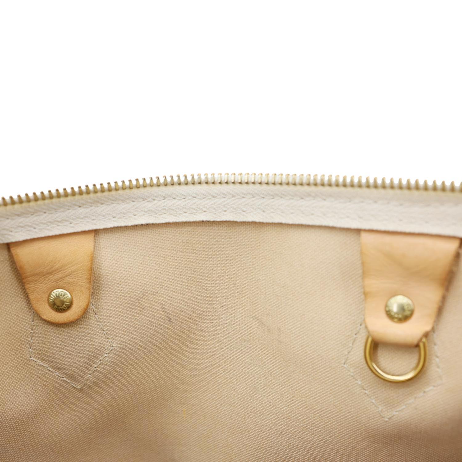 LOUIS VUITTON Speedy 35 Damier Azur Satchel Bag White - Image 13