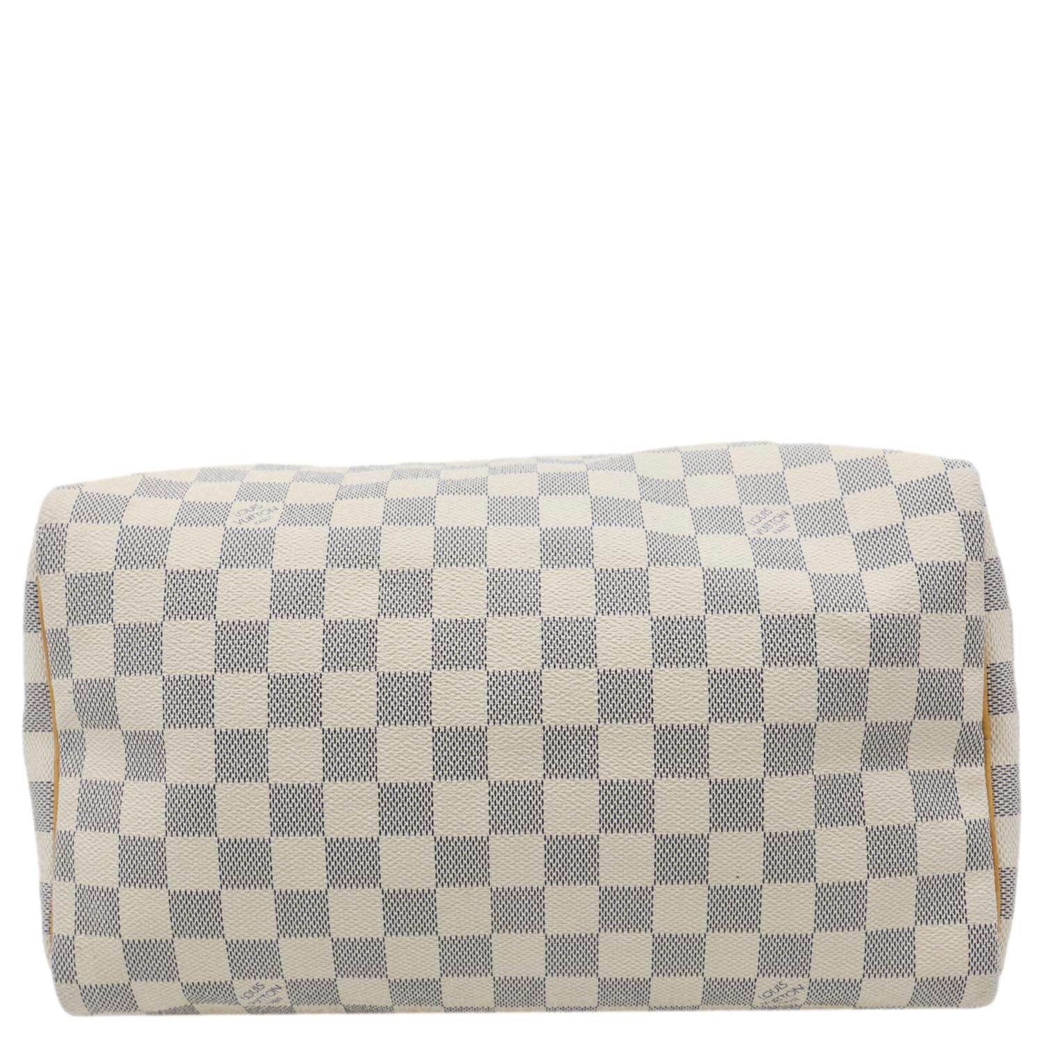 LOUIS VUITTON Speedy 30 Damier Azur Satchel Bag White - Image 10
