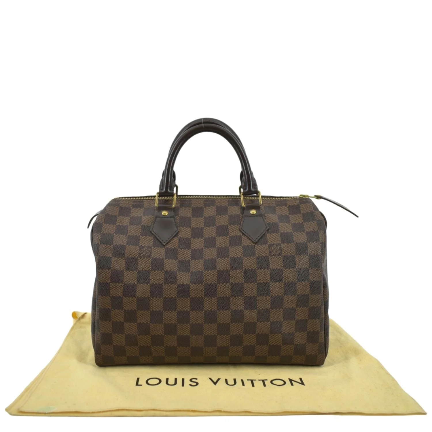 LOUIS VUITTON Speedy 25 Damier Ebene Satchel Bag Brown - Image 3