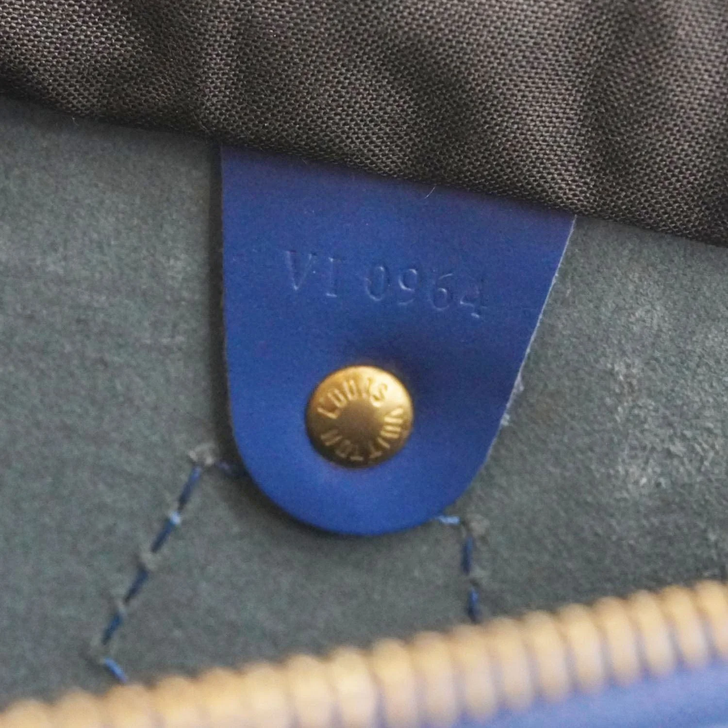 LOUIS VUITTON Speedy 30 Epi Leather Satchel Bag Blue - Image 15