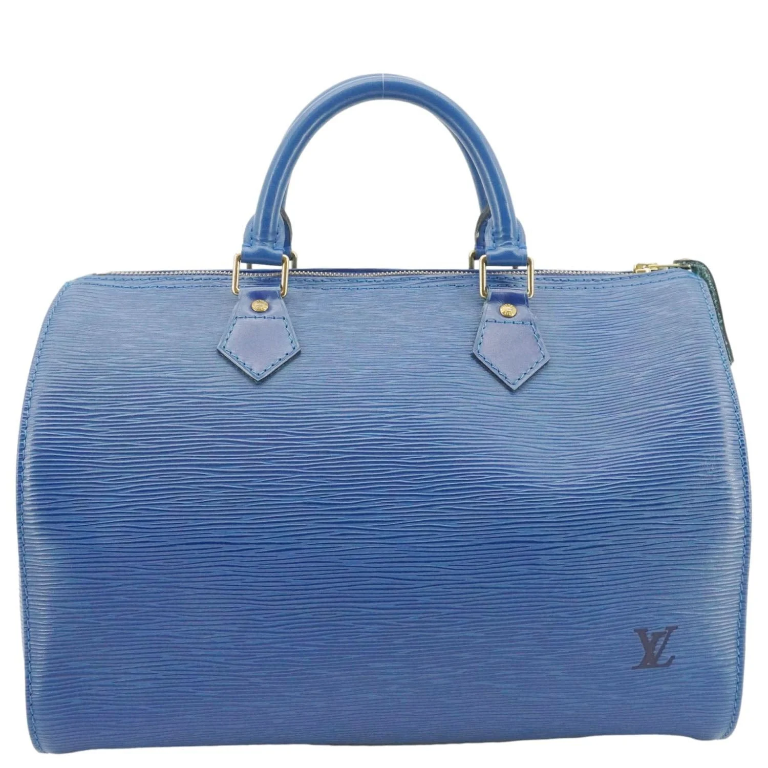 LOUIS VUITTON Speedy 30 Epi Leather Satchel Bag Blue - Image 3