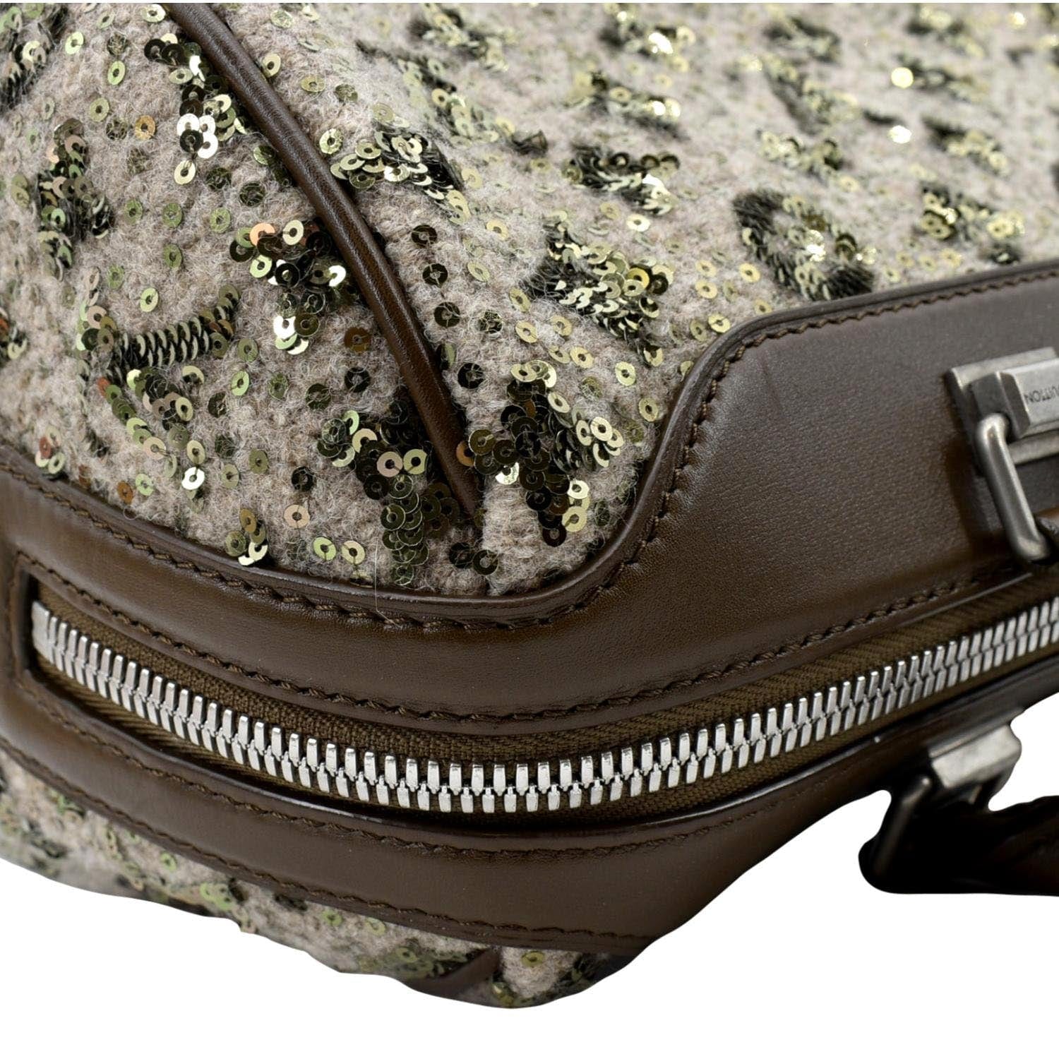 LOUIS VUITTON Speedy Sunshine Express 30 Monogram Sequin Satchel Bag Khaki - Image 6