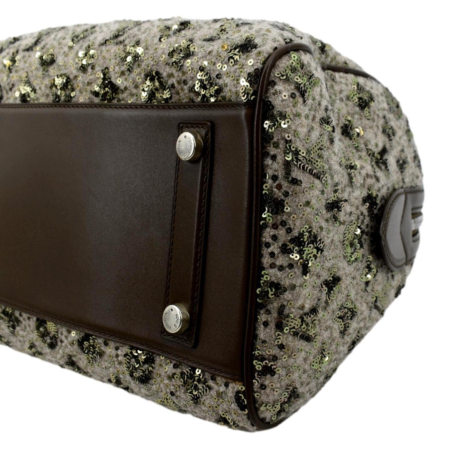 LOUIS VUITTON Speedy Sunshine Express 30 Monogram Sequin Satchel Bag Khaki - Image 8