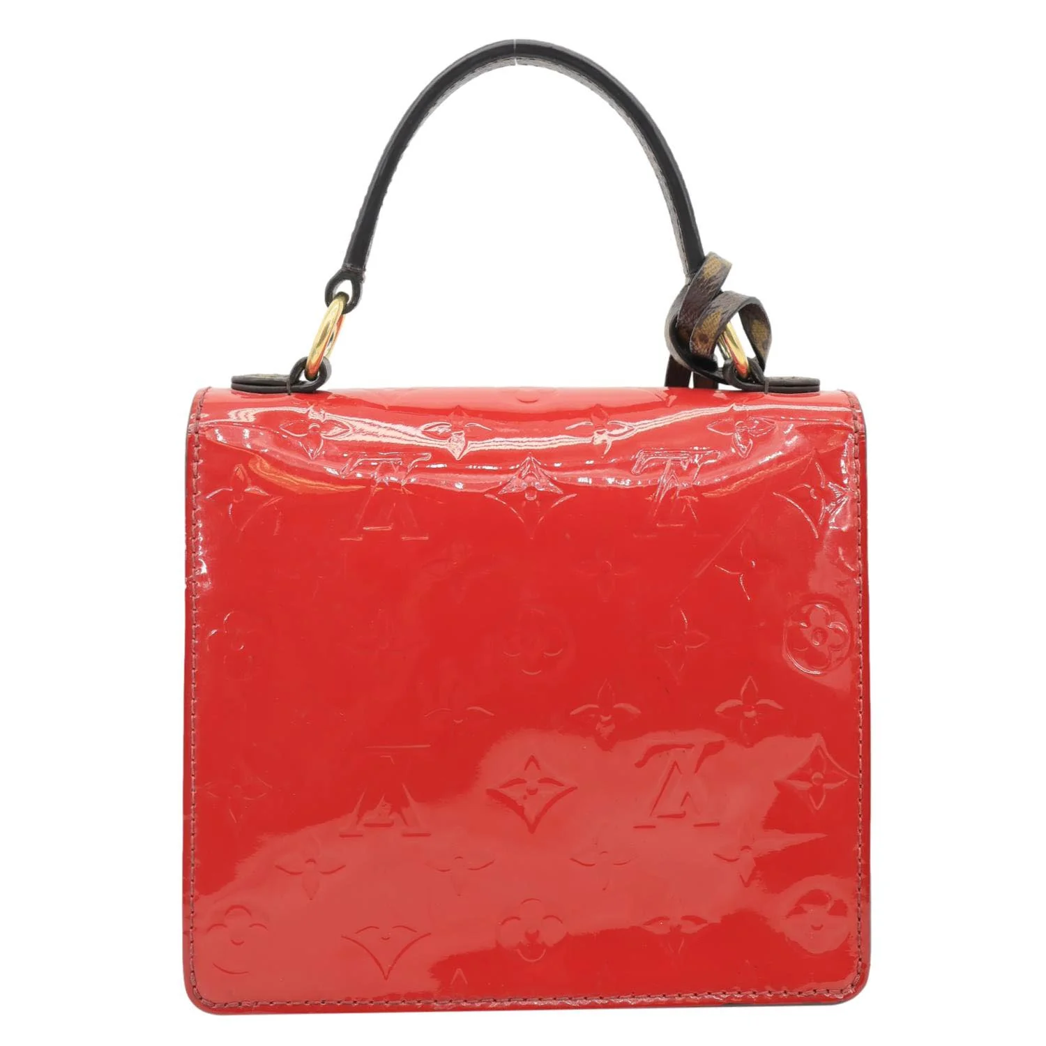 LOUIS VUITTON Spring Street Monogram Vernis Shoulder Bag Scarlet - Image 3