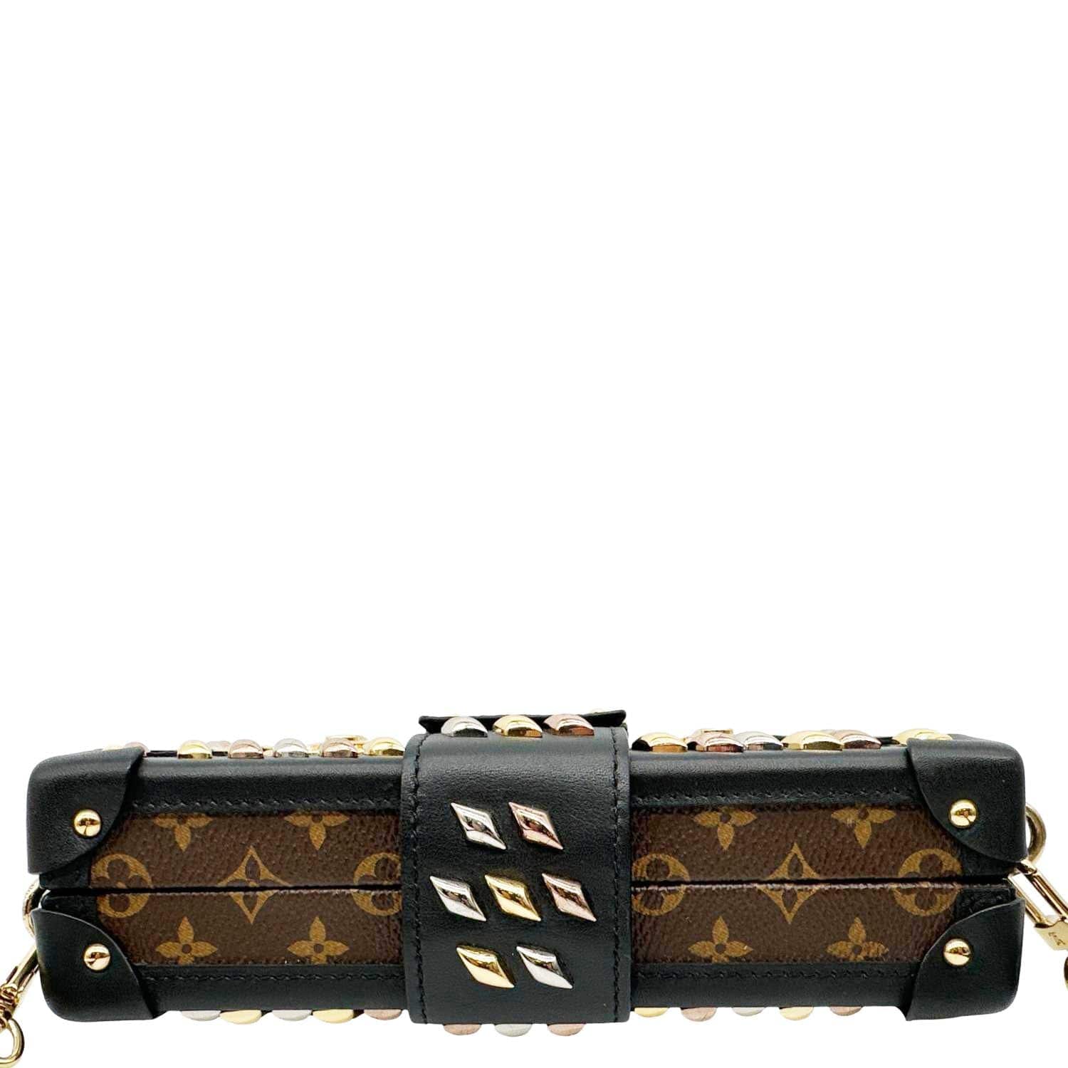 LOUIS VUITTON Studded Petite Malle Monogram Canvas Shoulder Bag Brown - Image 4