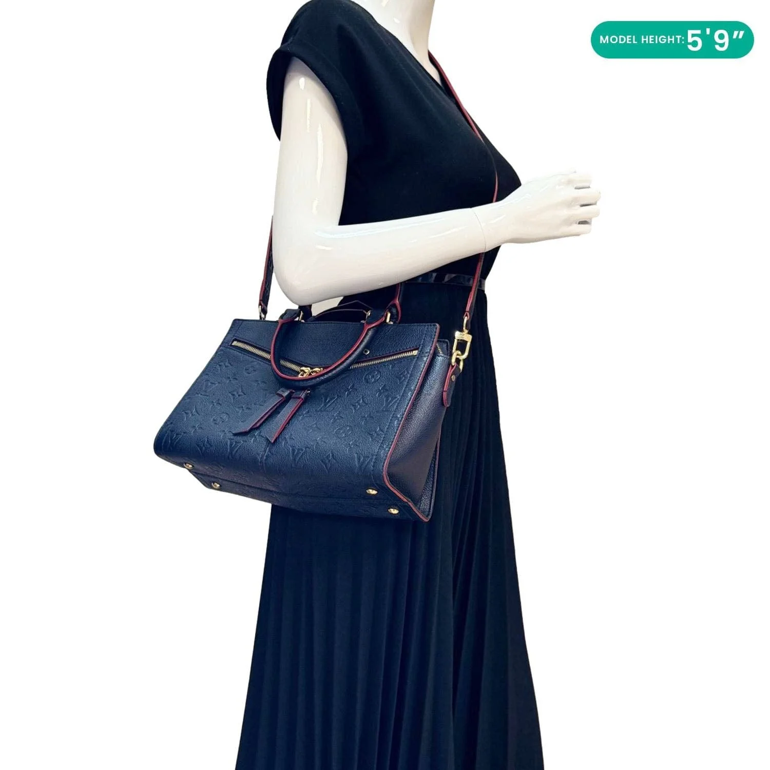 LOUIS VUITTON Sully PM Monogram Empreinte Leather Shoulder Bag Marine Rouge - Image 2