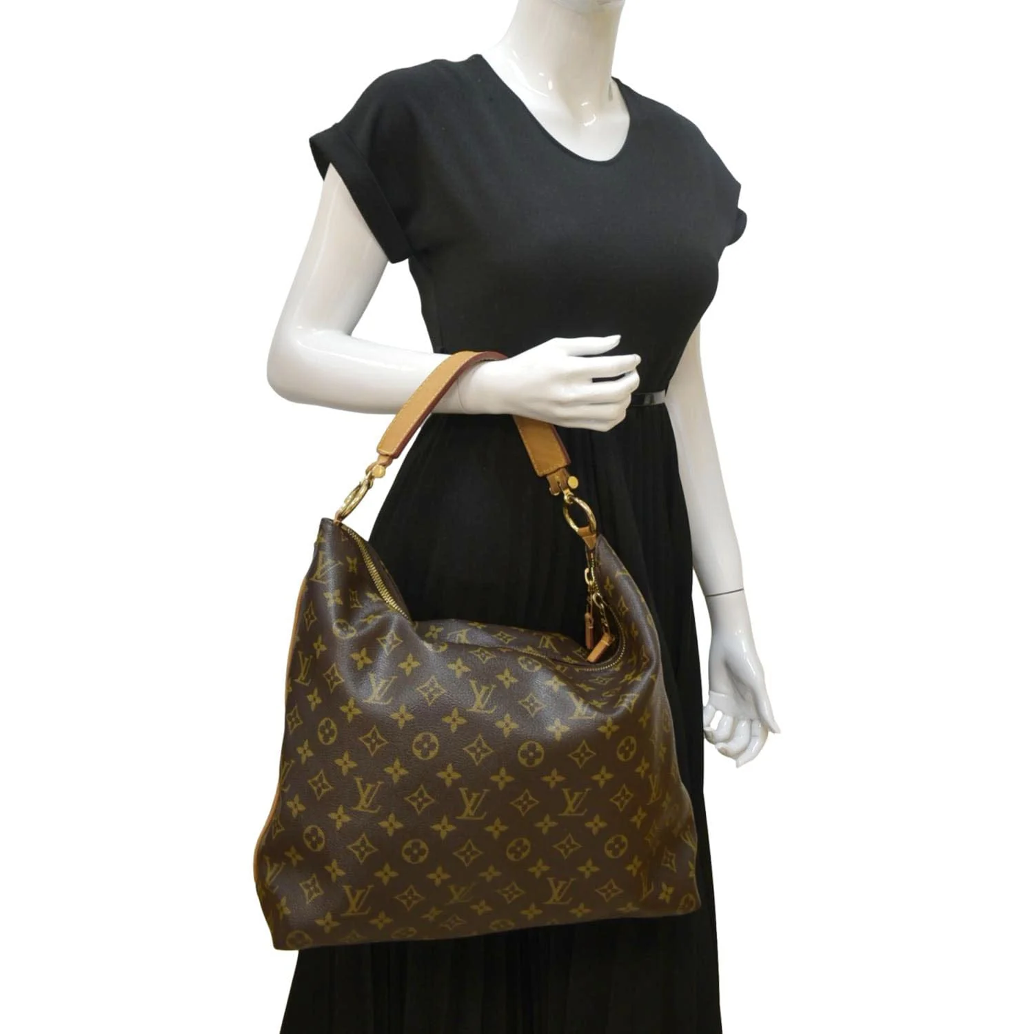LOUIS VUITTON Sully MM Monogram Canvas Shoulder Bag Brown - Image 2