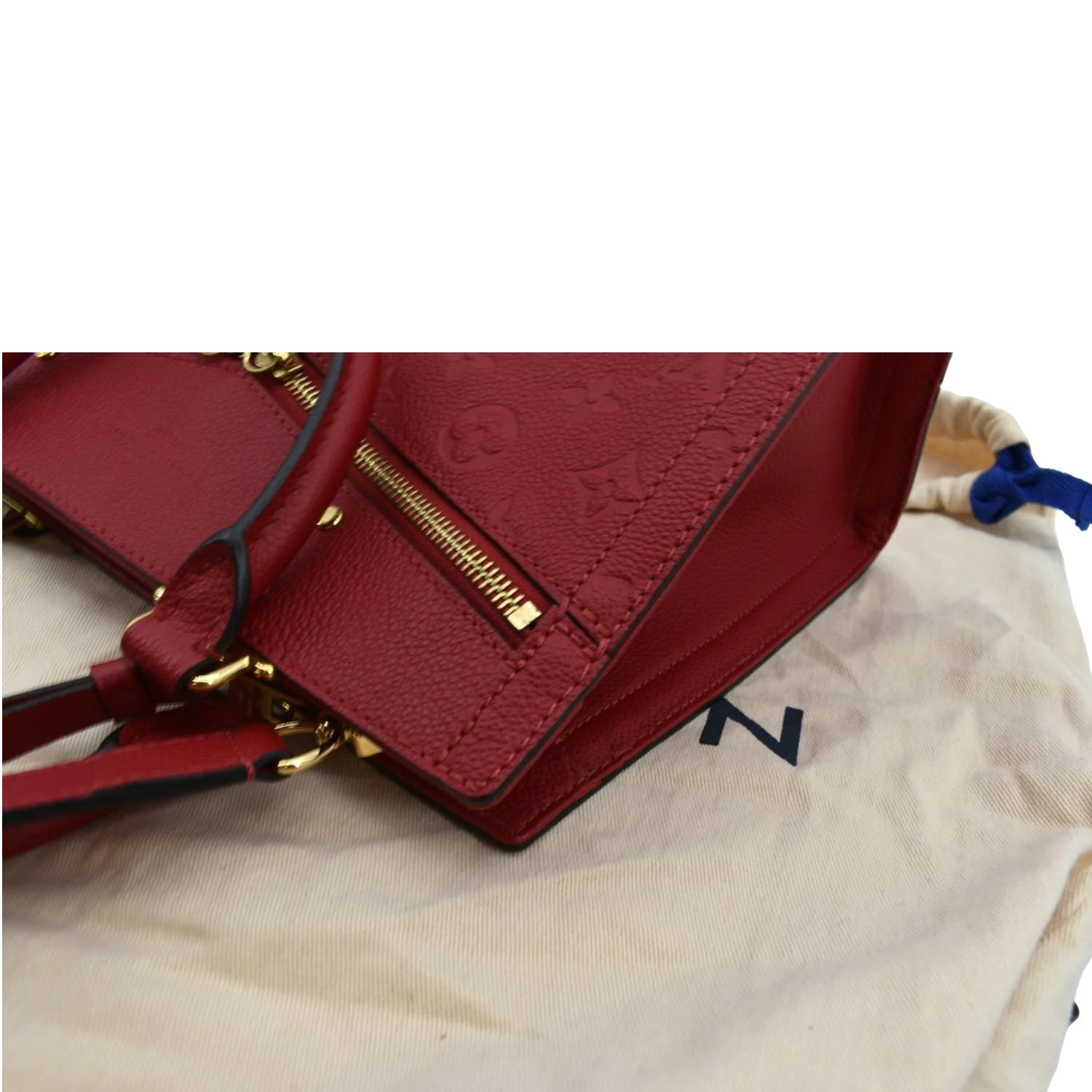LOUIS VUITTON Sully PM Monogram Empreinte Leather Shoulder Bag Red - Image 4
