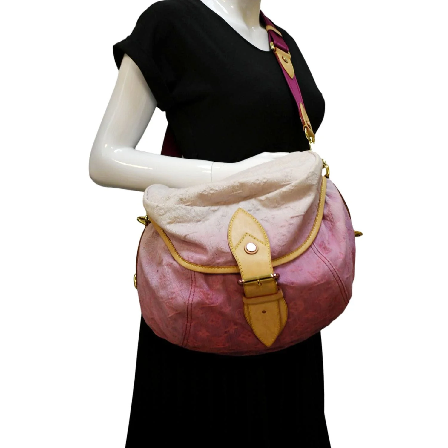 LOUIS VUITTON Sunshine Monogram Denim Canvas Shoulder Bag Rose - Image 2