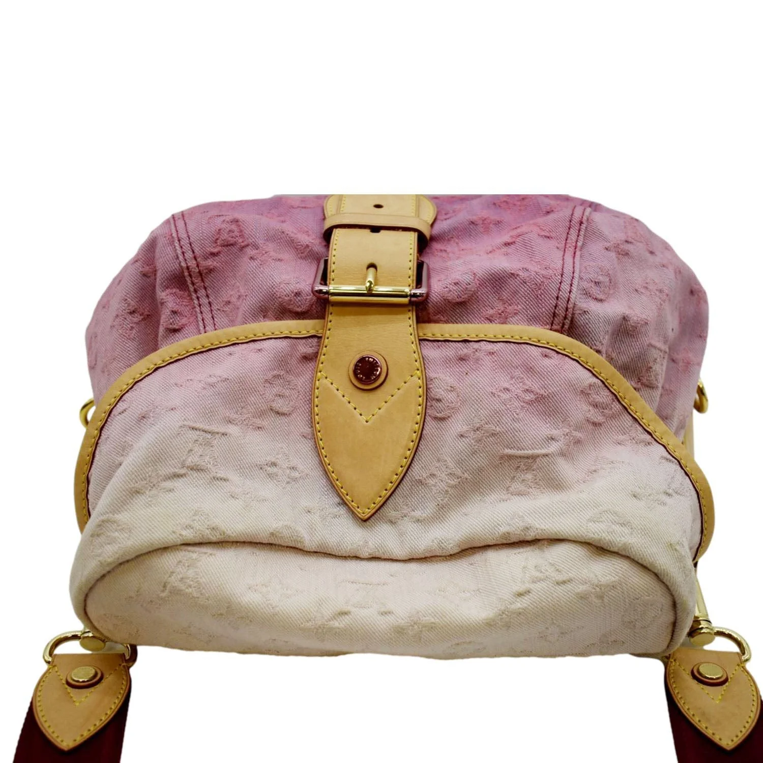 LOUIS VUITTON Sunshine Monogram Denim Canvas Shoulder Bag Rose - Image 4