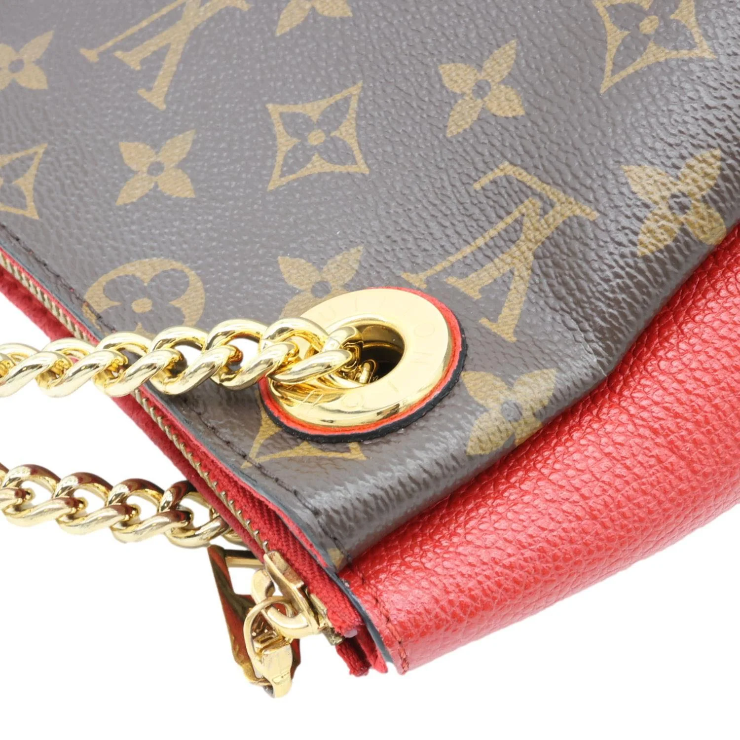 LOUIS VUITTON Surene BB Monogram Canvas Shoulder Bag Red - Image 5