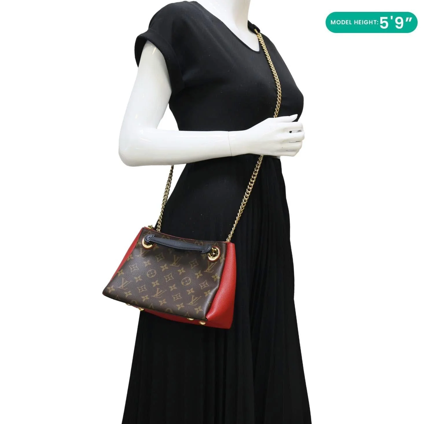 LOUIS VUITTON Surene BB Monogram Canvas Shoulder Bag Red - Image 2