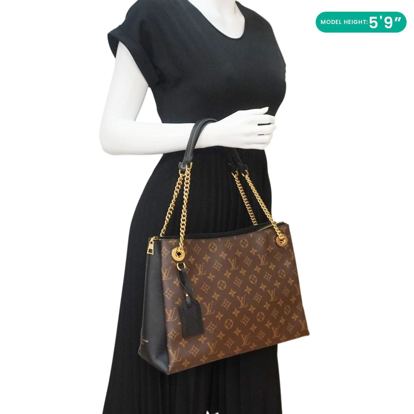 LOUIS VUITTON Surene MM Monogram Canvas Shoulder Bag Black - Image 2