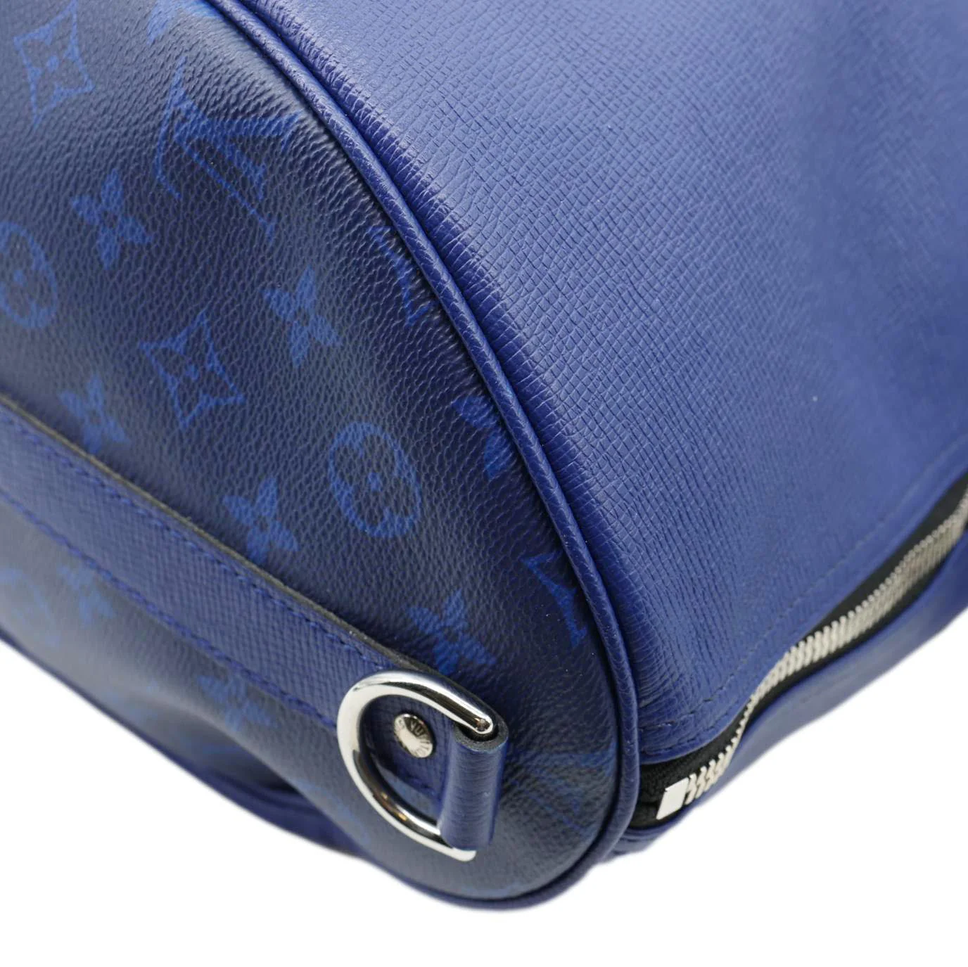 LOUIS VUITTON Keepall 50 Bandouliere Monogram Taiga Leather Travel Bag Blue - Image 6
