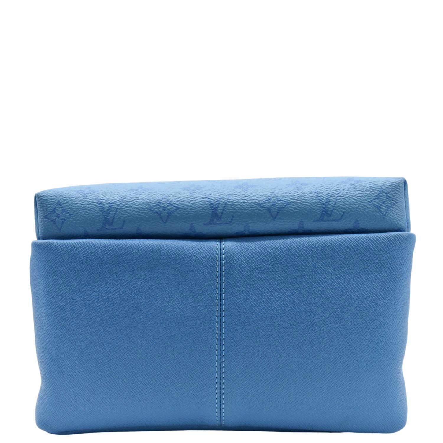 LOUIS VUITTON Discovery PM Monogram Taigarama Leather Backpack Blue - Image 10