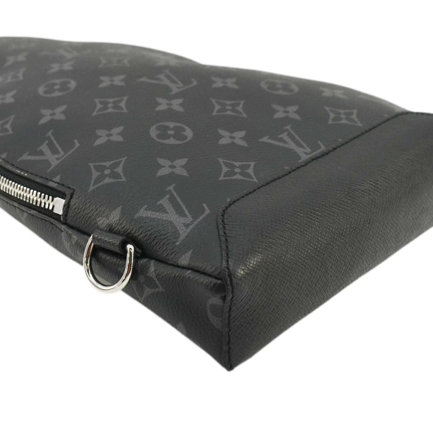 LOUIS VUITTON Duo Slingbag Taigarama Crossbody Bag Black - Image 8