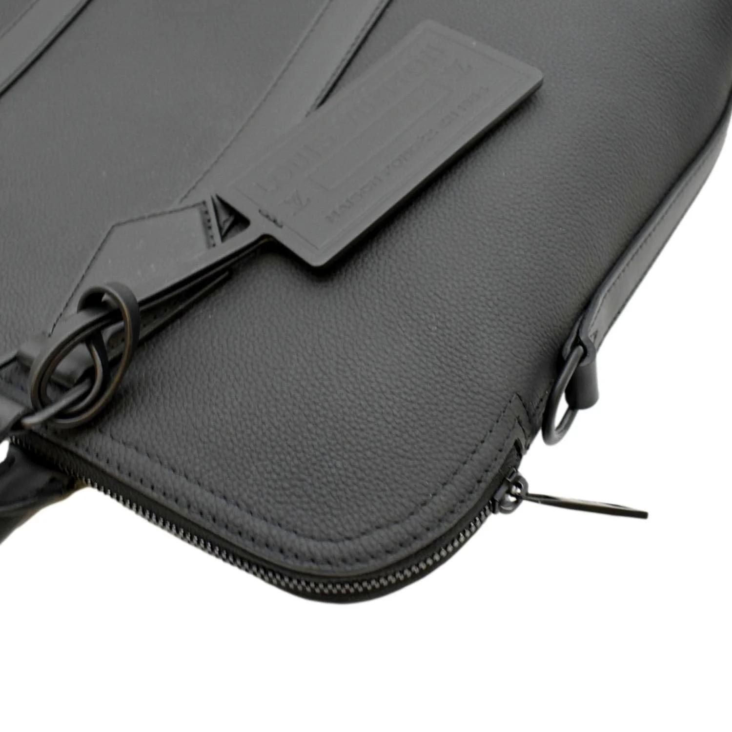 LOUIS VUITTON Takeoff Aerogram Grained Calf Leather Briefcase Black - Image 7