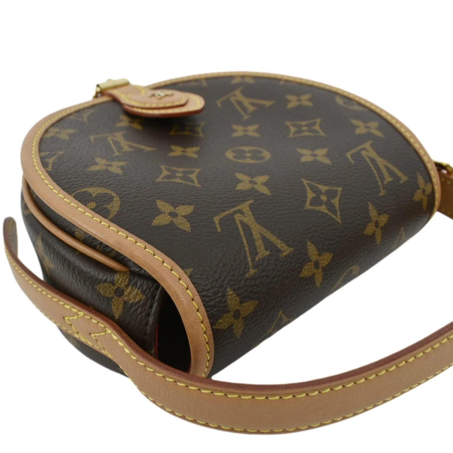 LOUIS VUITTON Tambourin Monogram Canvas Crossbody Bag Brown - Image 6