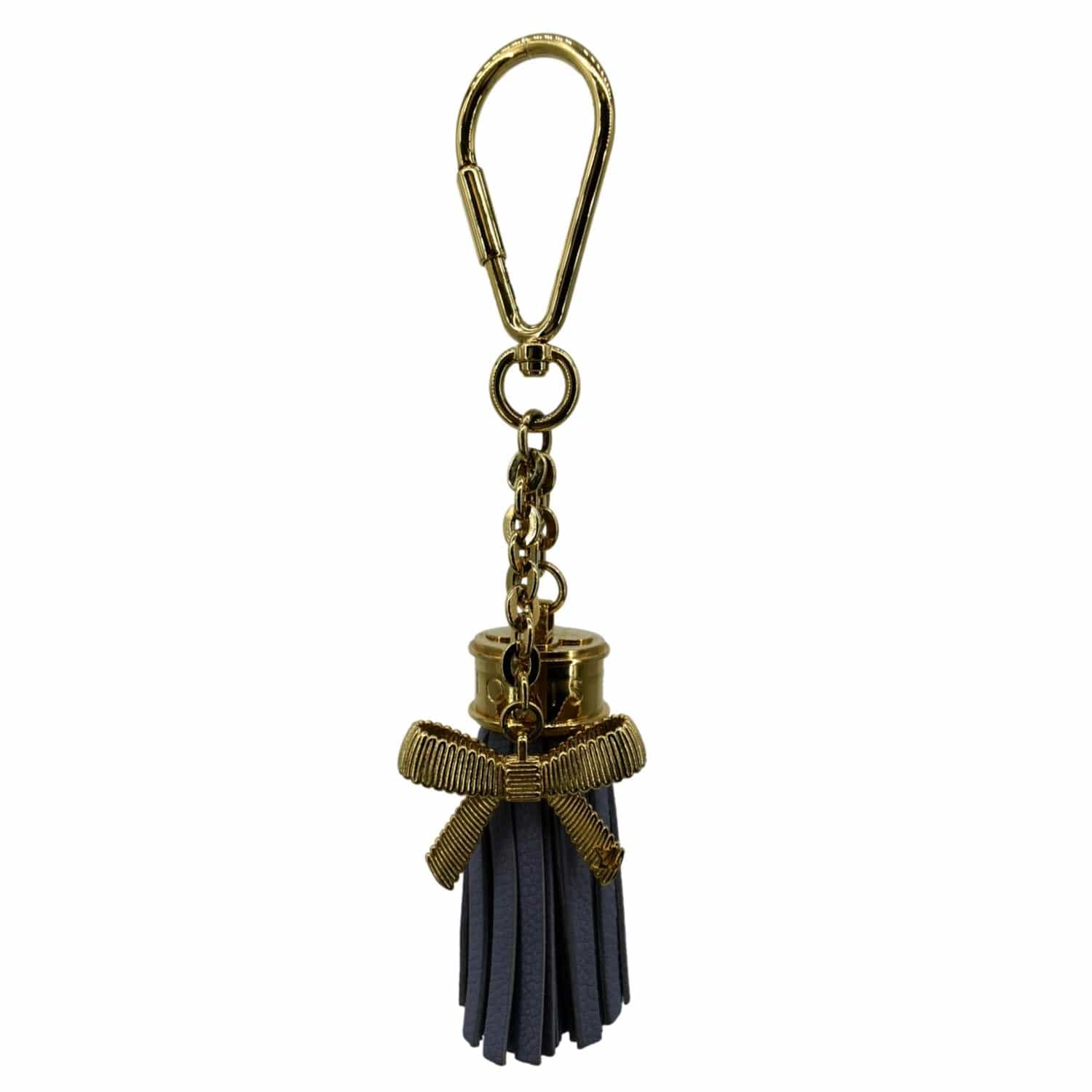 LOUIS VUITTON Tassel Pebbled Leather Bag Charm Blue - Image 2