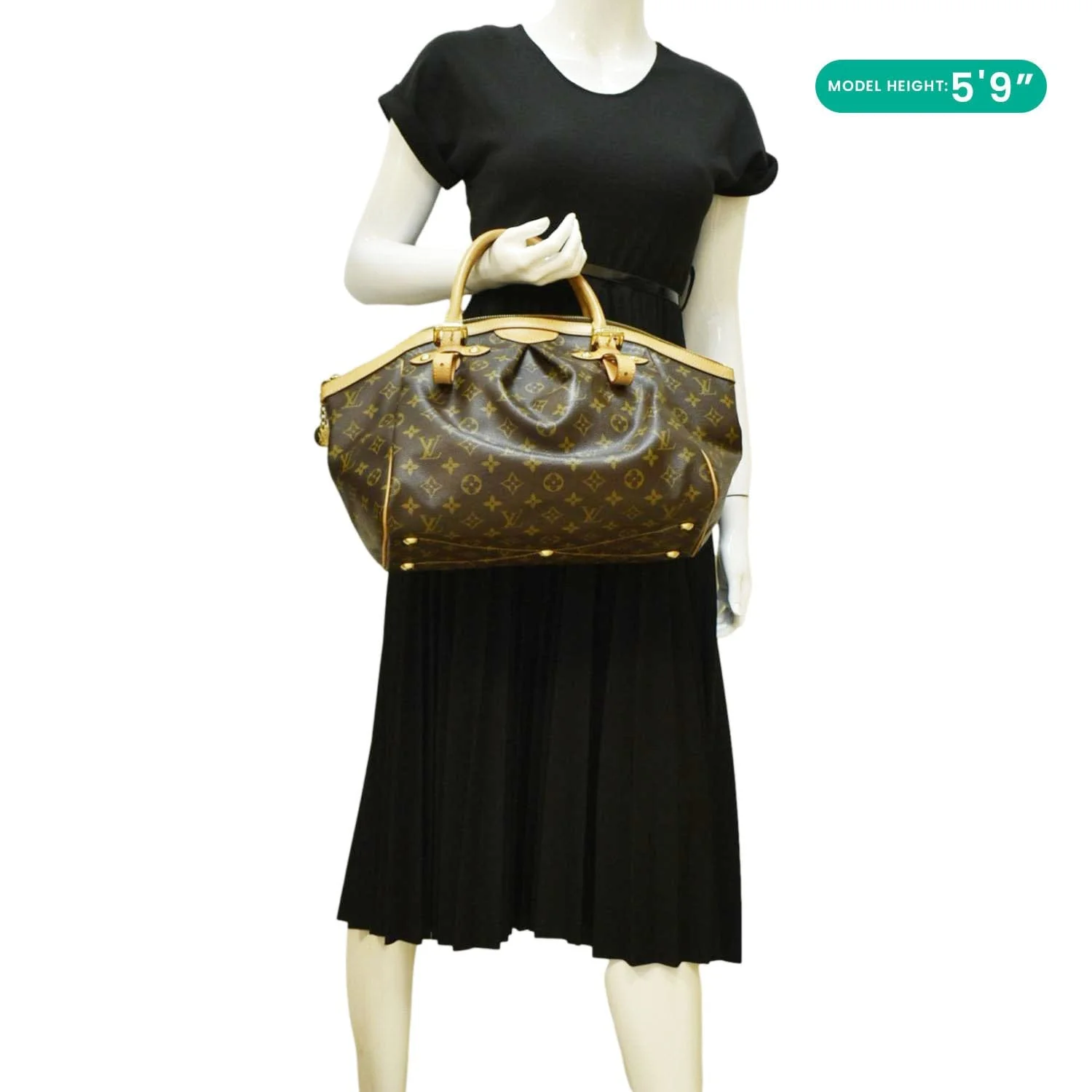 LOUIS VUITTON Tivoli GM Monogram Canvas Satchel Bag Brown - Image 2