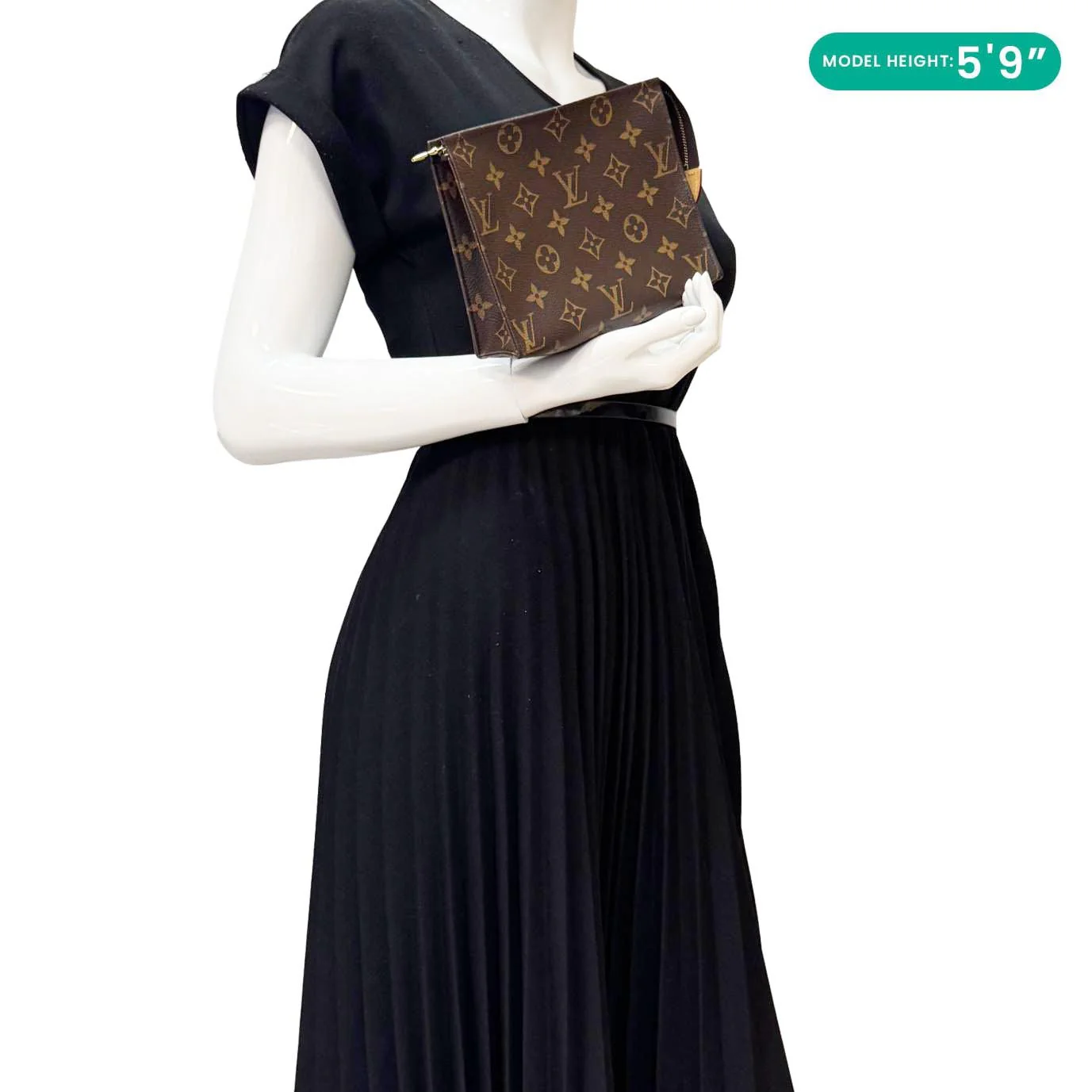 LOUIS VUITTON Toiletry Pouch 19 Monogram Canvas Clutch Brown - Image 2
