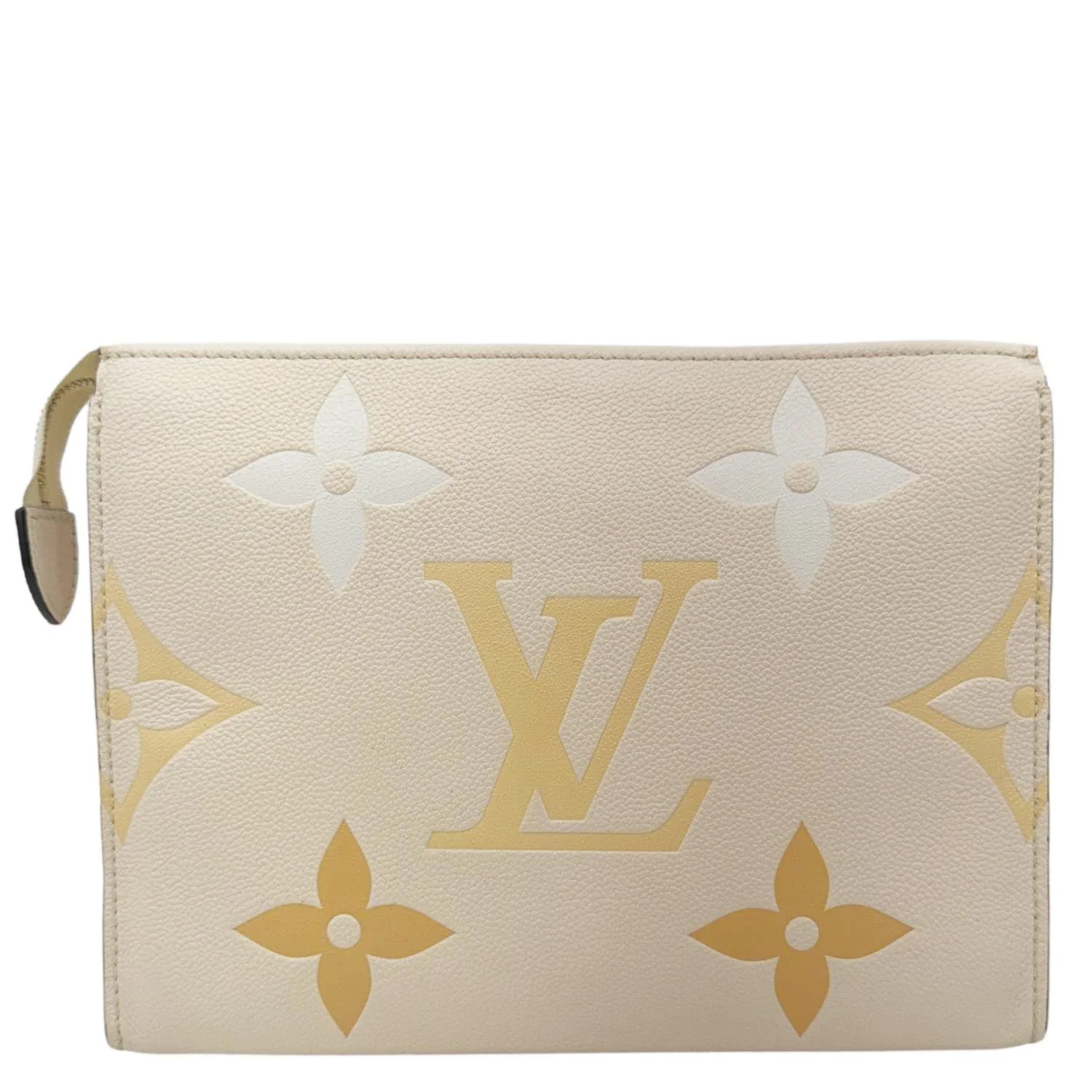 LOUIS VUITTON Toiletry Pouch 26 by the pool Monogram Empreinte Leather Clutch Cream