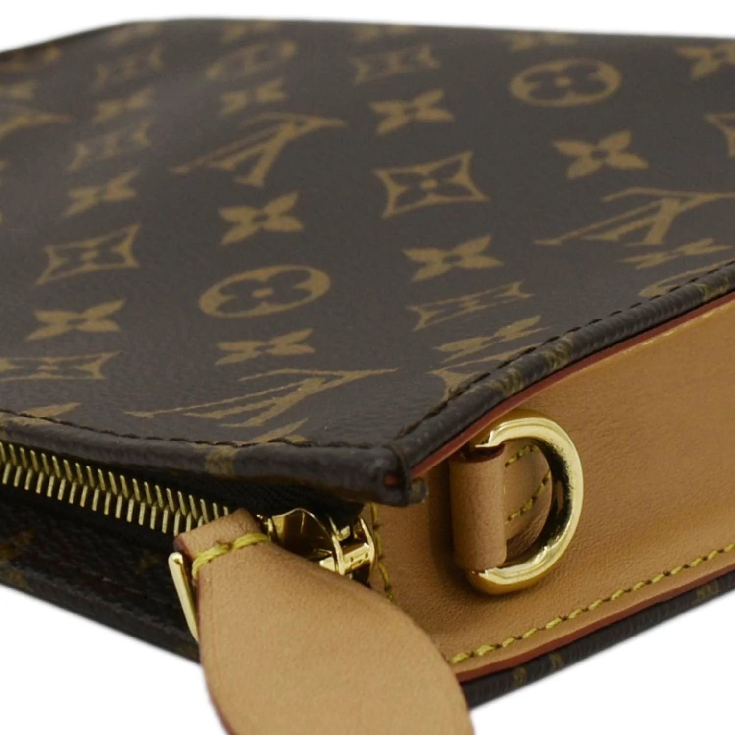 LOUIS VUITTON Toiletry Pouch On Chain Monogram Canvas Clutch Brown - Image 8