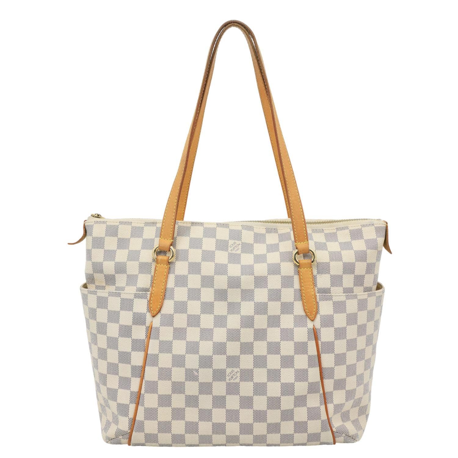 LOUIS VUITTON Totally MM Damier Azur Shoulder Bag White