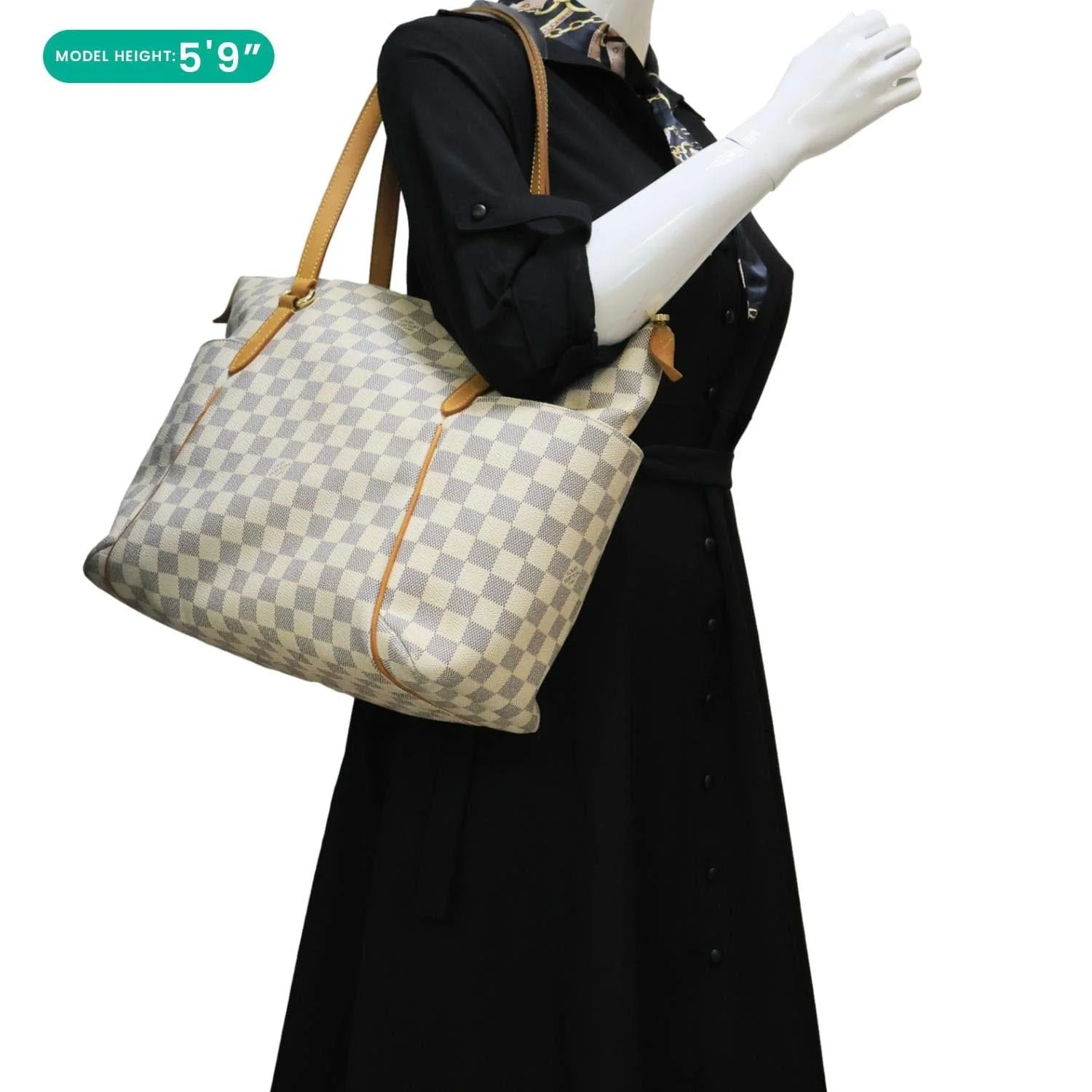 LOUIS VUITTON Totally MM Damier Azur Shoulder Bag White - Image 2