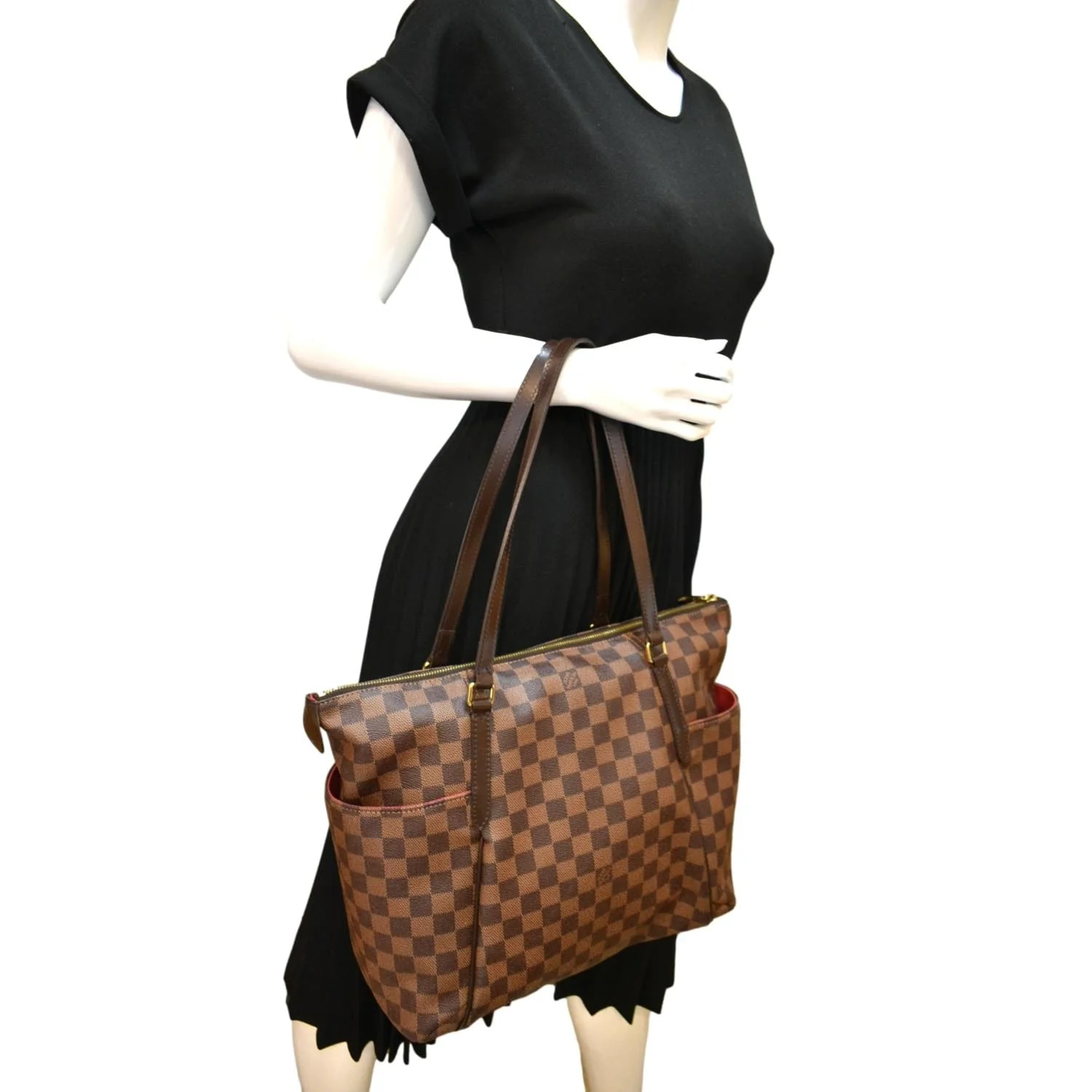LOUIS VUITTON Totally MM Damier Ebene Shoulder Bag Brown - Image 2