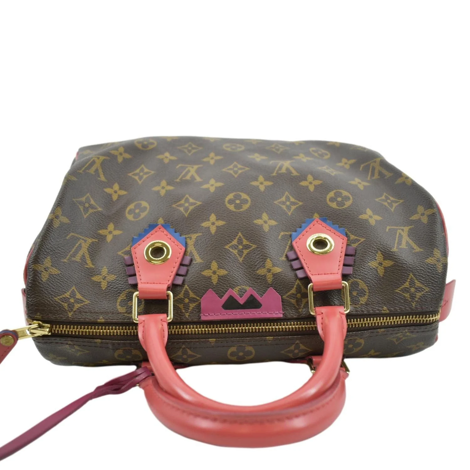 LOUIS VUITTON Totem Speedy 30 Monogram Canvas Satchel Bag Flamingo Pink - Image 3