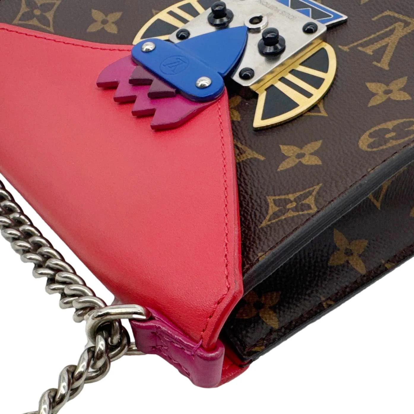 LOUIS VUITTON Tribal Mask PM Monogram Canvas Chain Pochette Crossbody Bag Multicolor - Image 7
